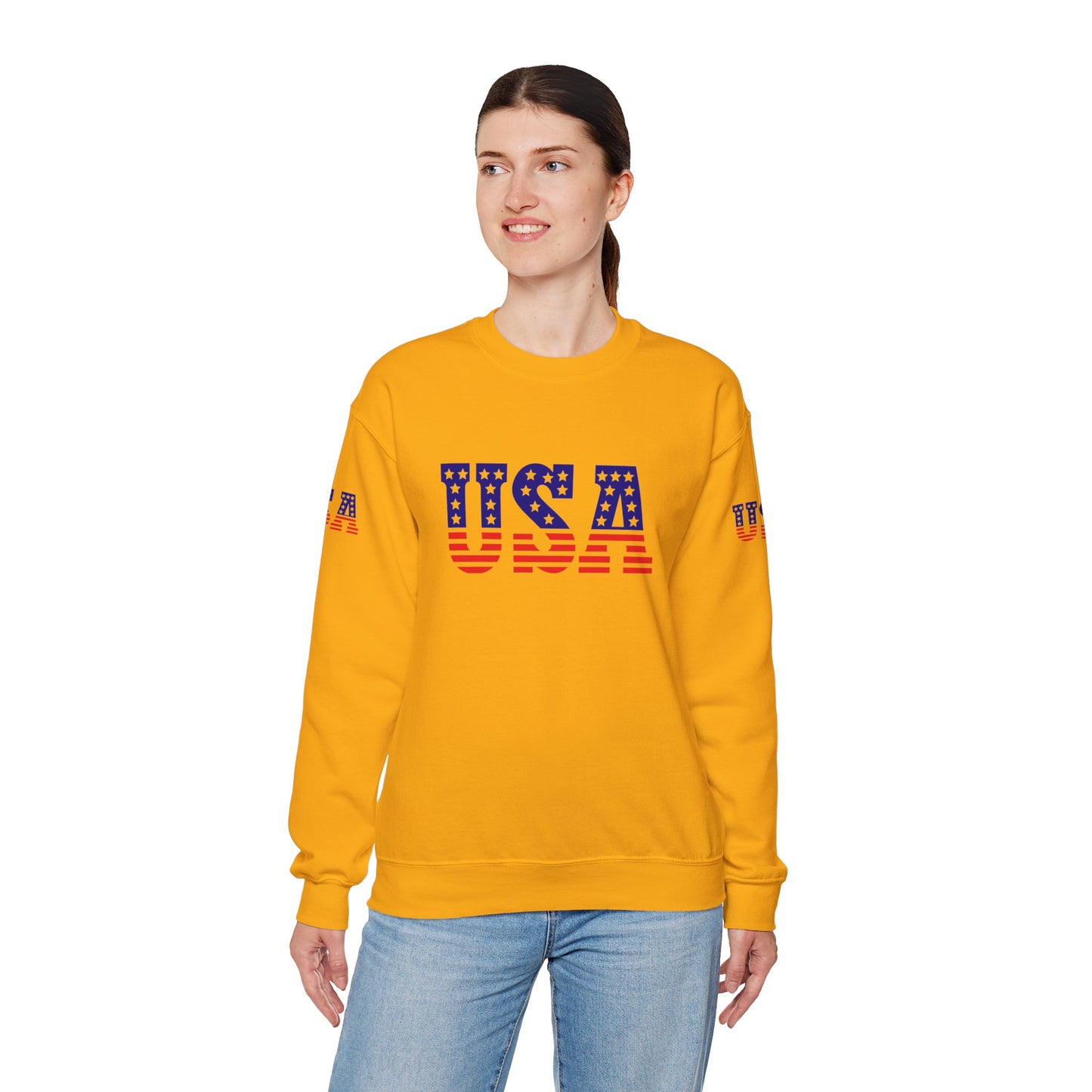 Princess Grace Patriotic USA Unisex Crewneck Sweatshirt Perfect for Independence Day Casual Wear