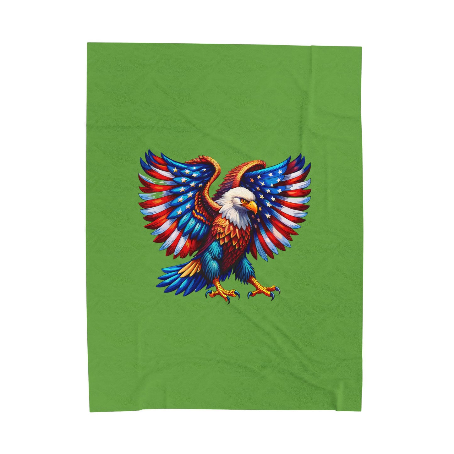 Princess Grace Patriotic Eagle Velveteen Plush Blanket Cozy Americana Home Decor