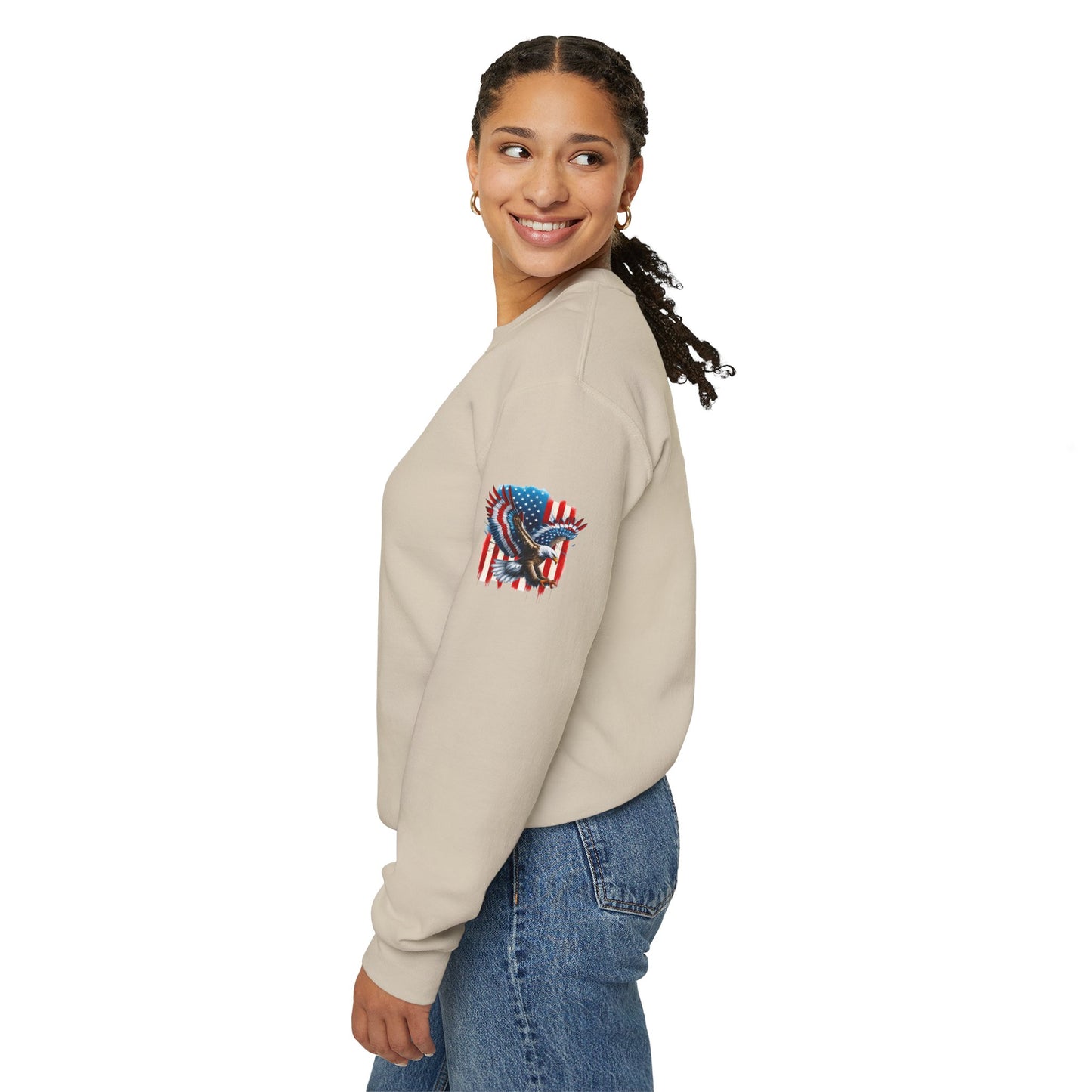 Princess Grace Patriotic Eagle Crewneck Sweatshirt Unisex Heavy Blend