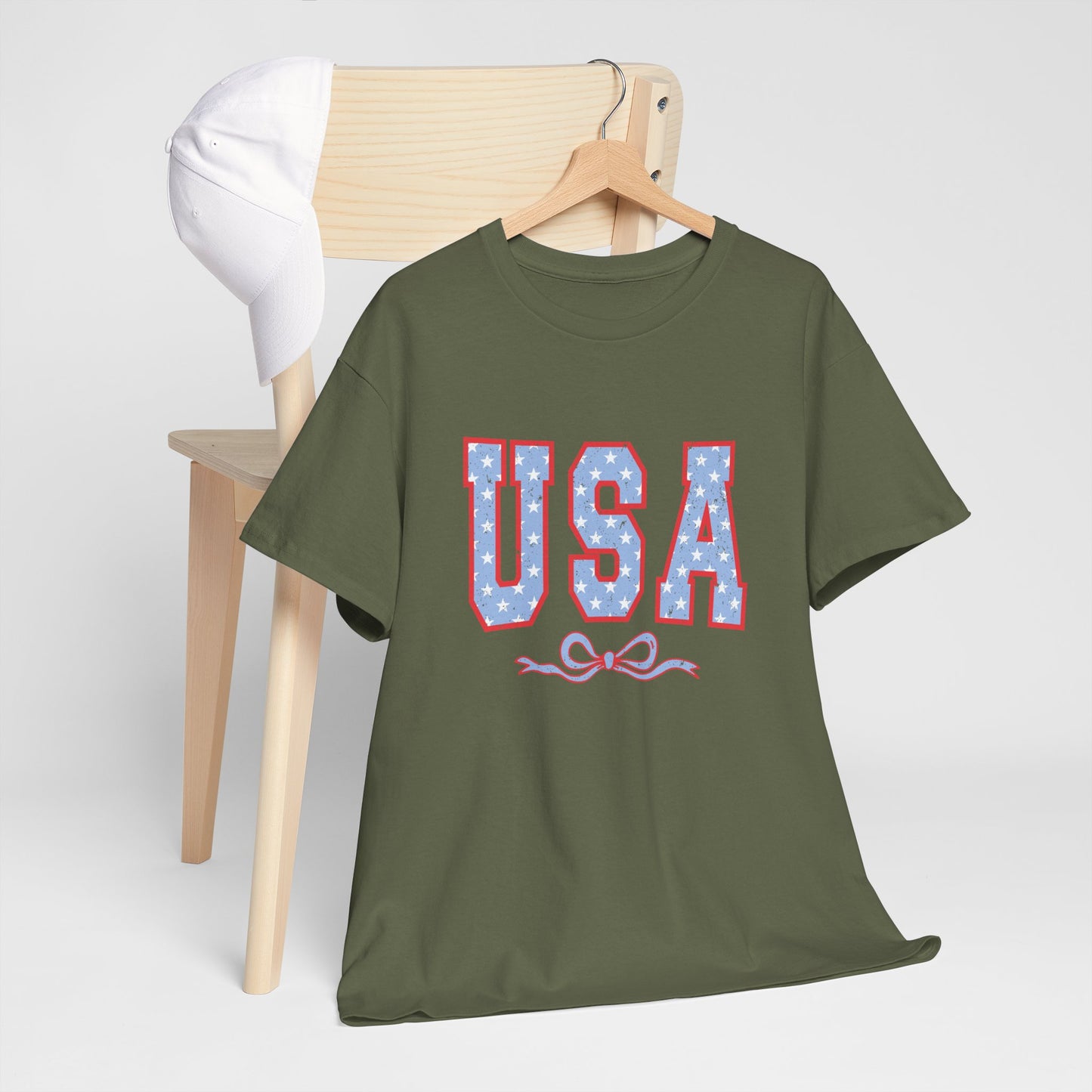 Princess Grace USA Patriotic Unisex Heavy Cotton Tee Perfect for Independence Day Celebrations