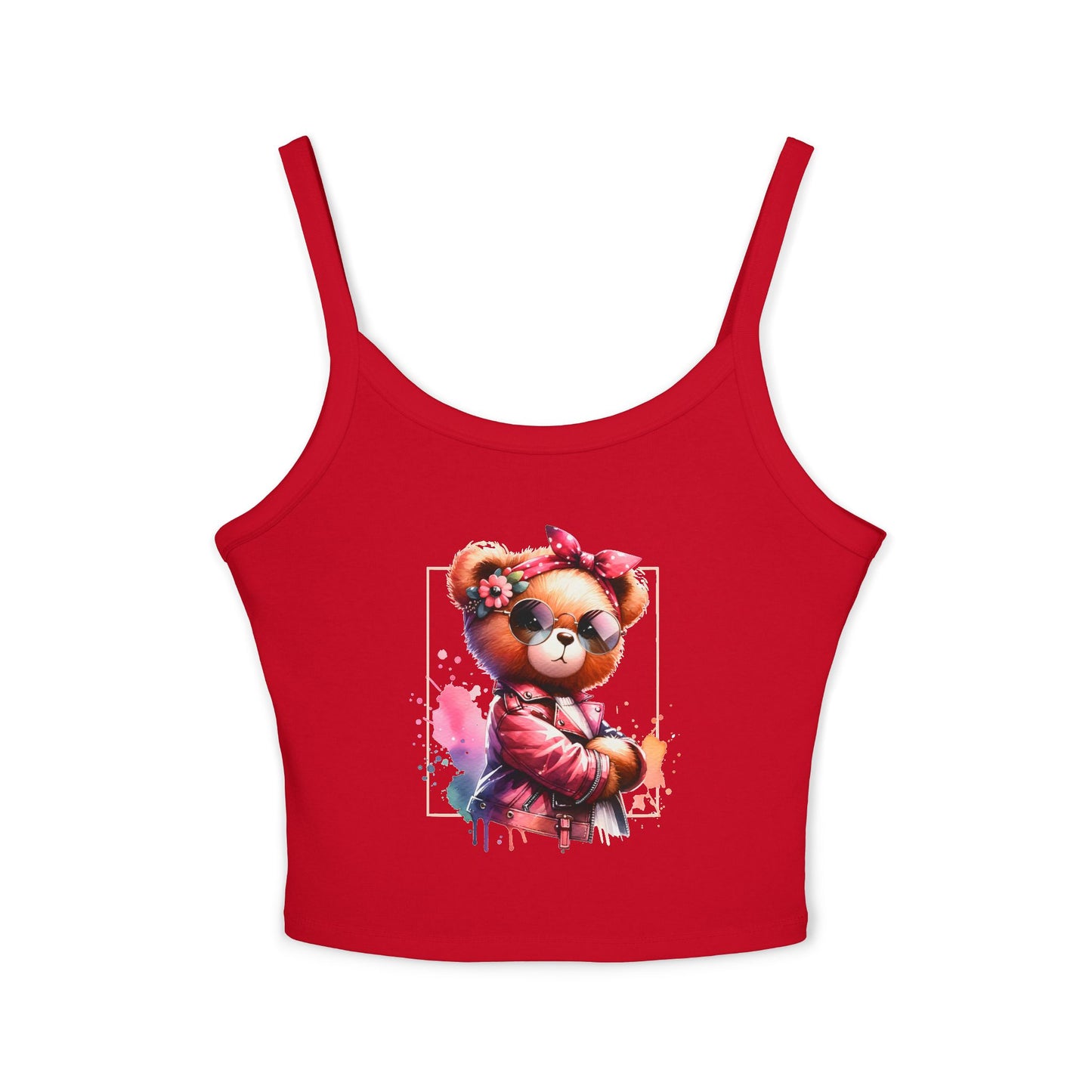 Princess Grace Cute Graphic Women's Spaghetti Strap Tank Top Trendy Bear Design