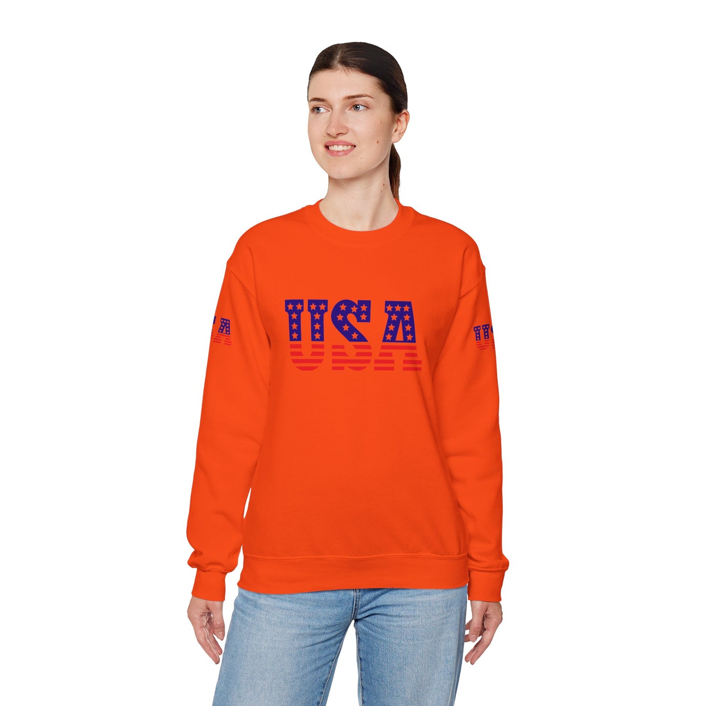Princess Grace Patriotic USA Unisex Crewneck Sweatshirt Perfect for Independence Day Casual Wear