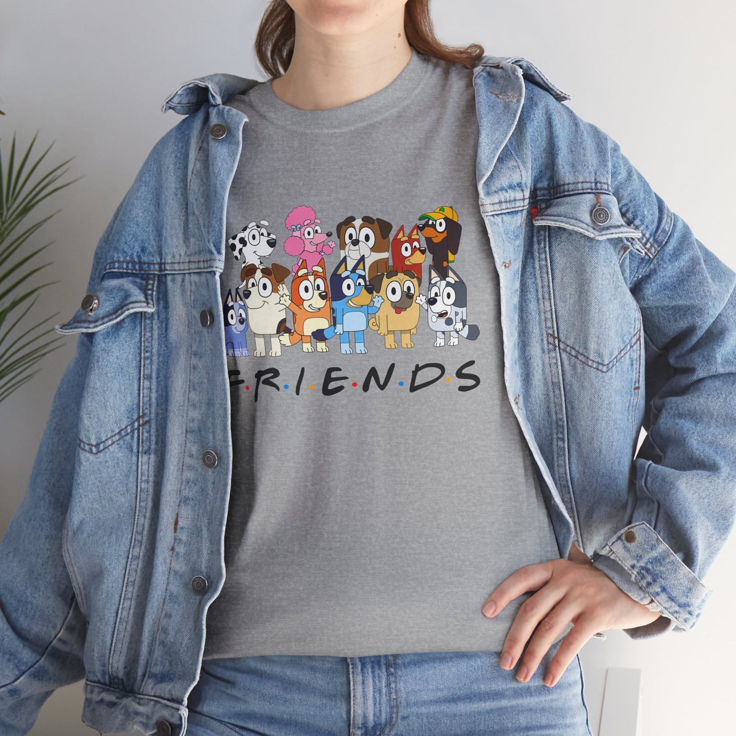 Princess Grace Bluey Friends Cartoon Unisex Heavy Cotton Tee Fun & Playful Design
