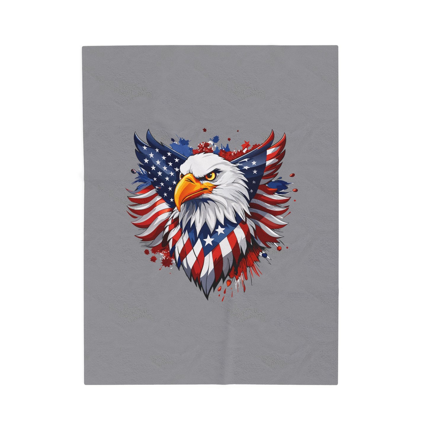 Princess Grace Patriotic Eagle Velveteen Plush Blanket Ideal for Holidays and Cozy Nights
