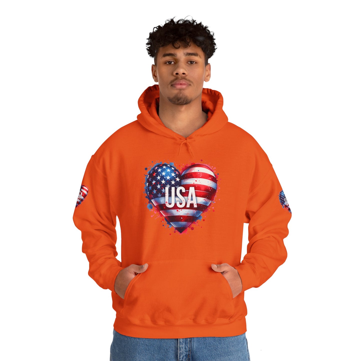 Princess Grace Patriotic Heart Hoodie for USA Lovers Unisex Heavy Blend