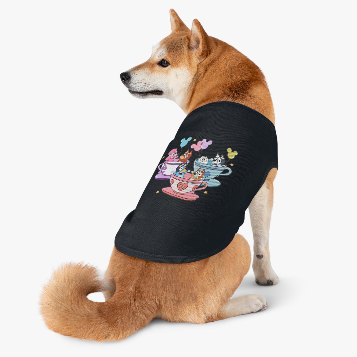Princess Grace BLUEY Whimsical Pet Tank Top Tea Party Theme for Dog Lovers