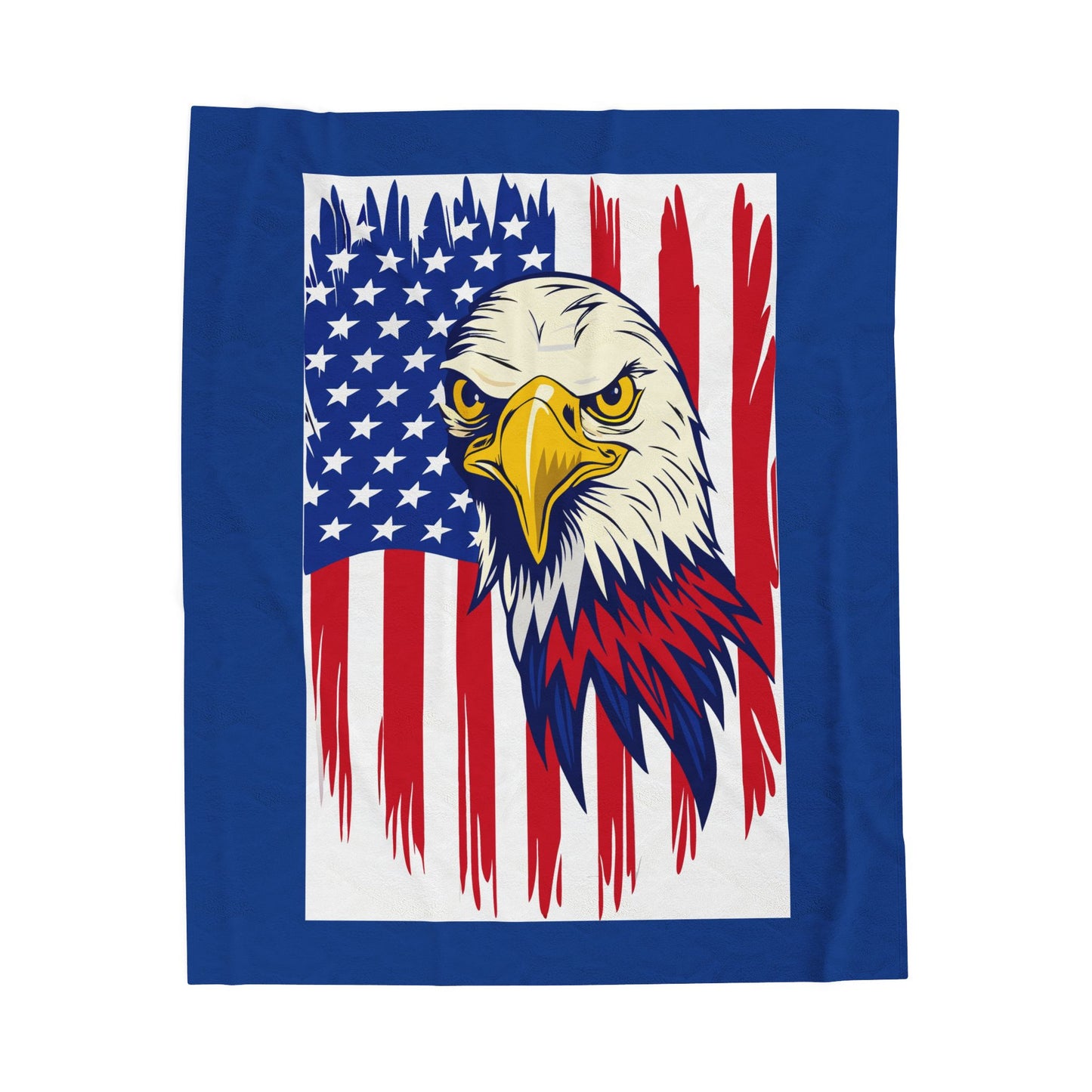 Princess Grace  Patriotic Eagle Velveteen Plush Blanket Cozy Americana Decor