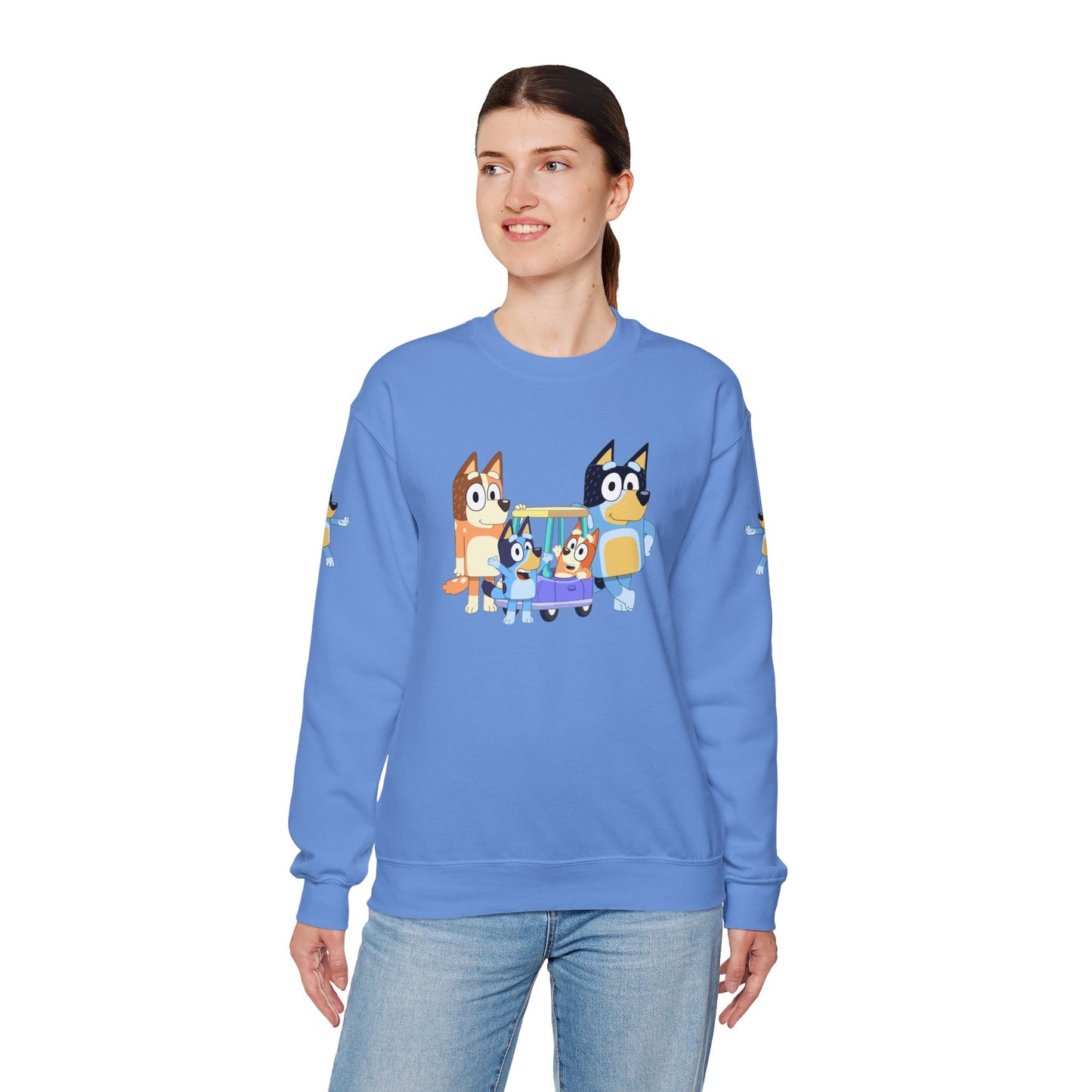 Princess Grace Bluey Cozy Cartoon Crewneck Sweatshirt for Kids and Families Perfect for Playtime and Pajama Days