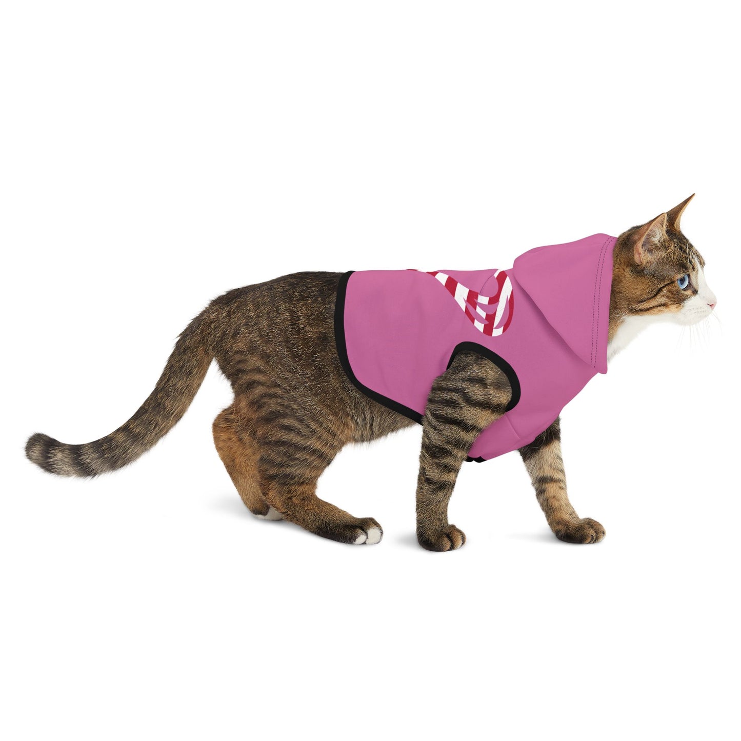 Princess Grace Patriotic Heart Pet Hoodie Cute Pink Dog Sweater for Holidays