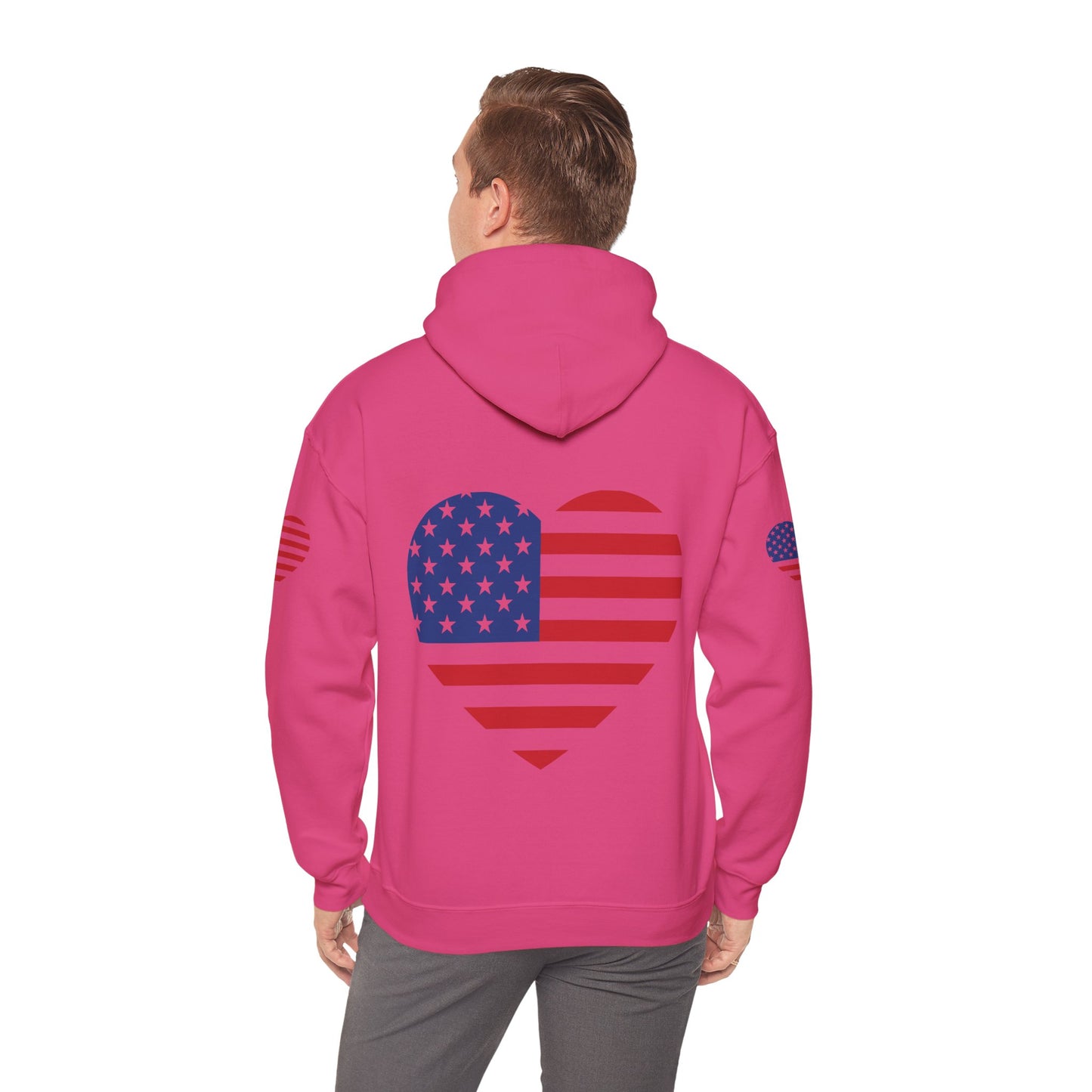Princess Grace Patriotic Heart Design Unisex Hoodie Perfect for Holidays and Celebrations