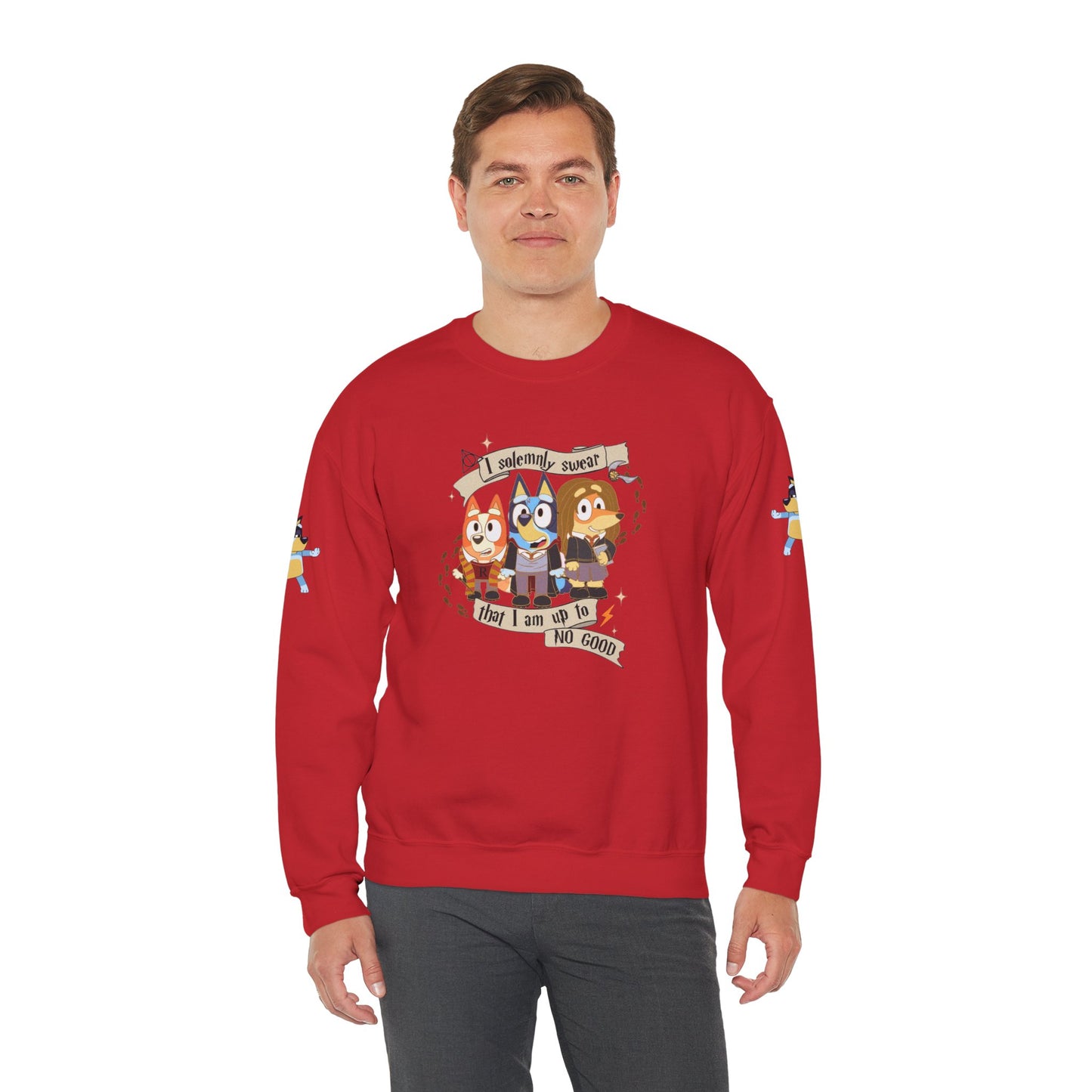 Princess Grace Bluey Unisex Funny Crewneck Sweatshirt "I Solemnly Swear That I Am Up To No Good" Perfect Gift for Family and Friends