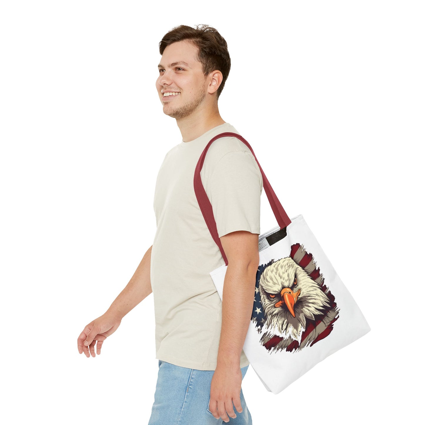 Princess Grace Patriotic Eagle Tote Bag American Flag Design for Independence Day and Everyday Use