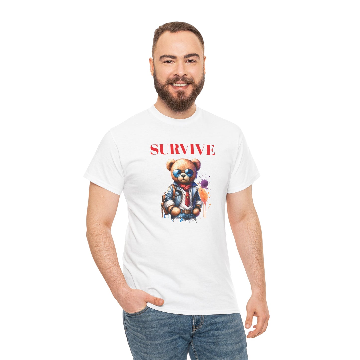 Princess Grace Survive Bear Unisex Heavy Cotton Tee