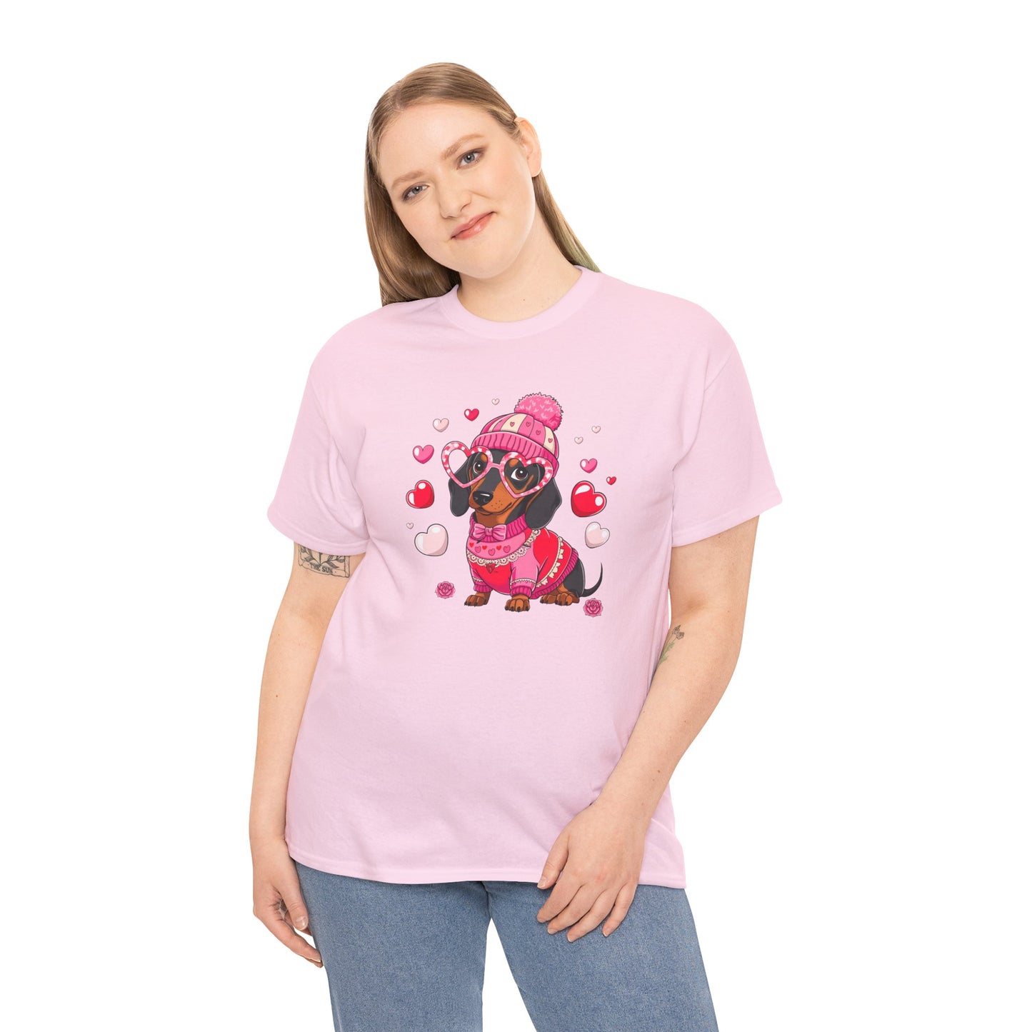 Princess Grace Cute Dachshund Love Graphic Tee Unisex Heavy Cotton Tee