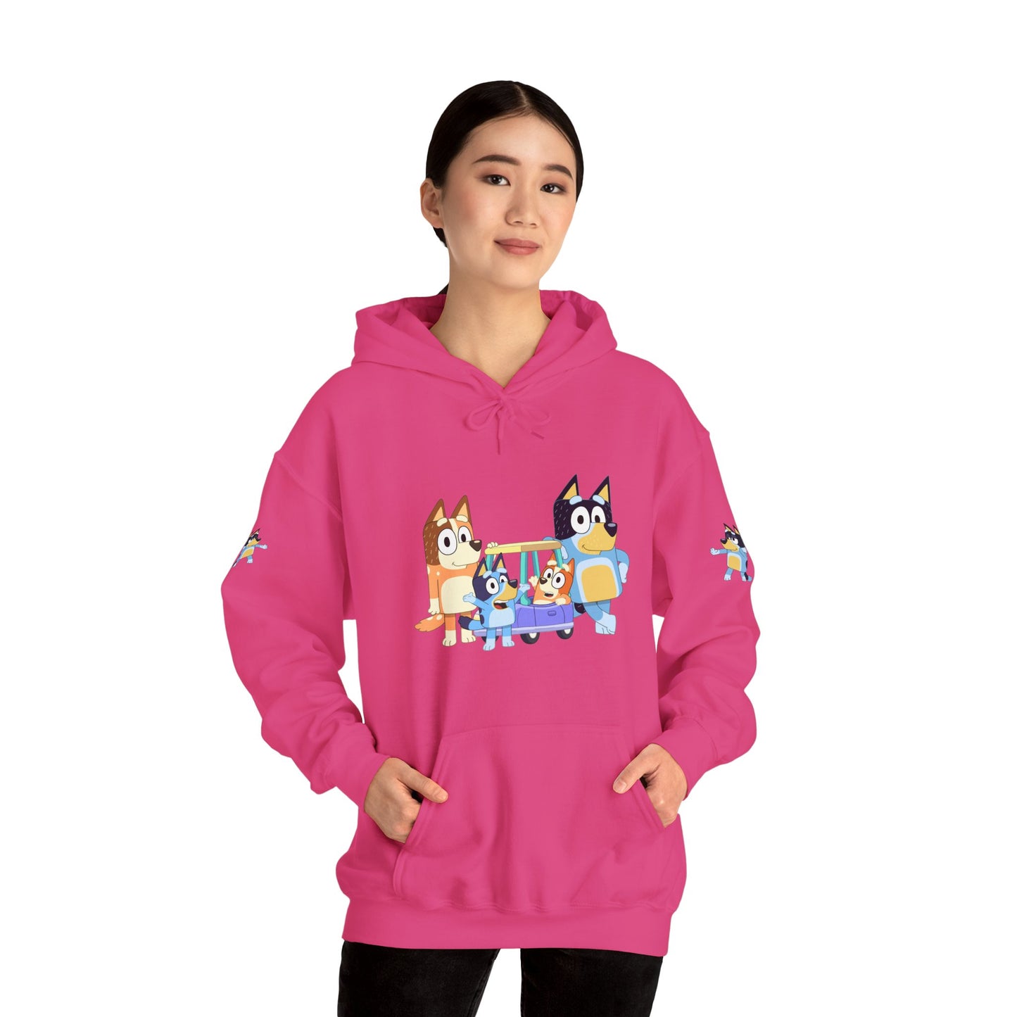 Princess Grace Bluey Fun Family Cartoon Hoodie - Unisex Heavy Blend with Playful Characters