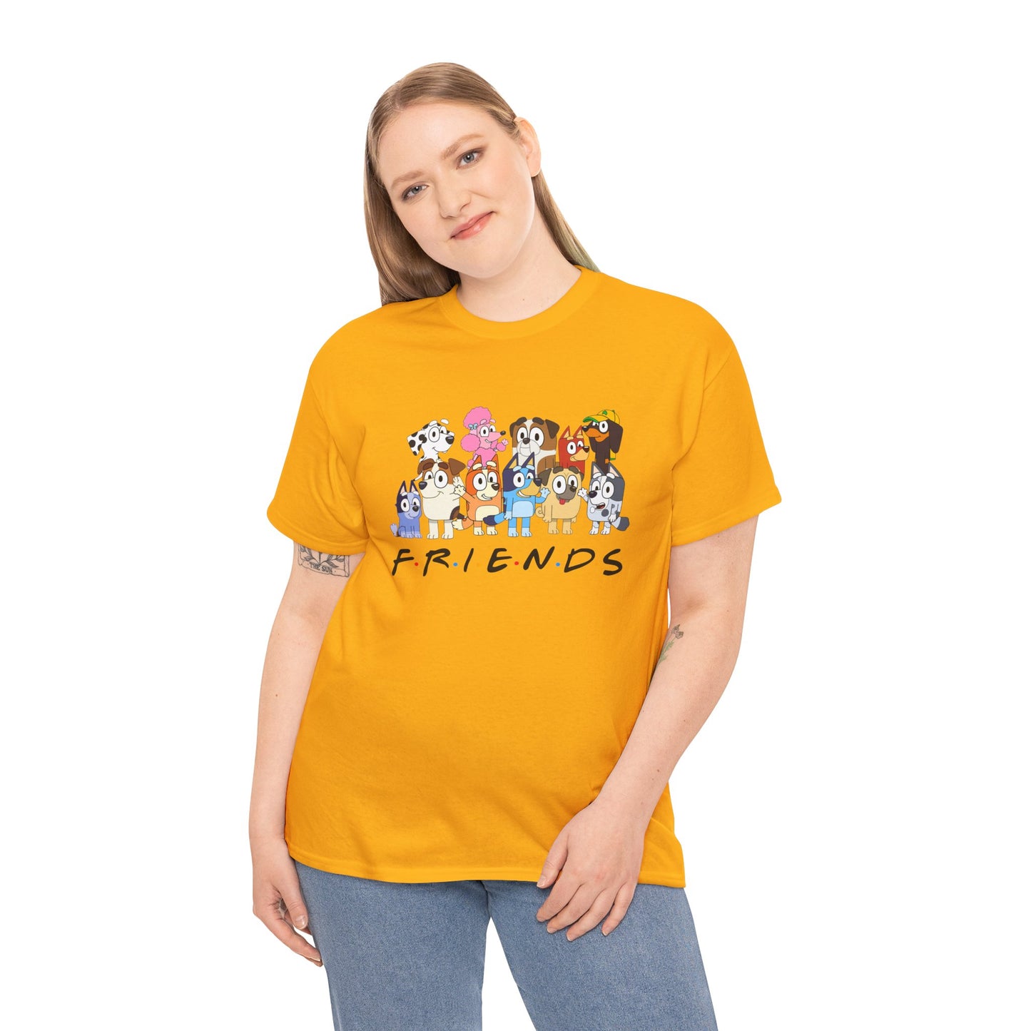 Princess Grace Bluey Friends Cartoon Unisex Heavy Cotton Tee Fun & Playful Design
