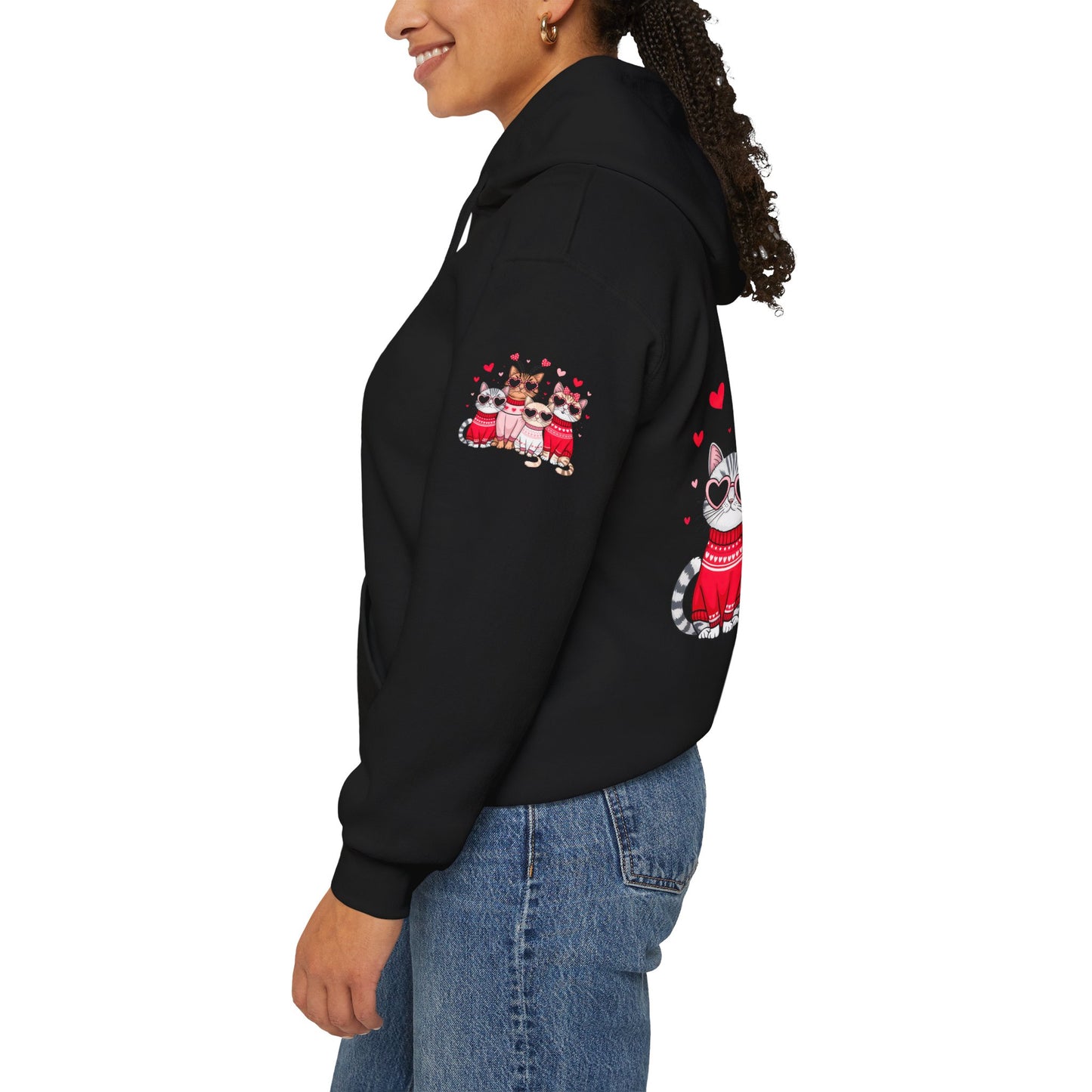 Princess Grace Cute Cat Lovers Hoodie with Heart Design