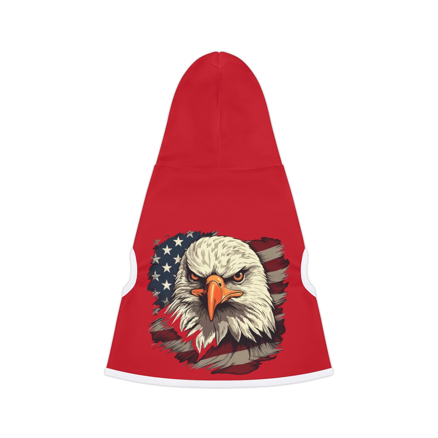 Princess Grace Eagle America Pet Hoodie Stylish Red Dog Apparel for National Holidays