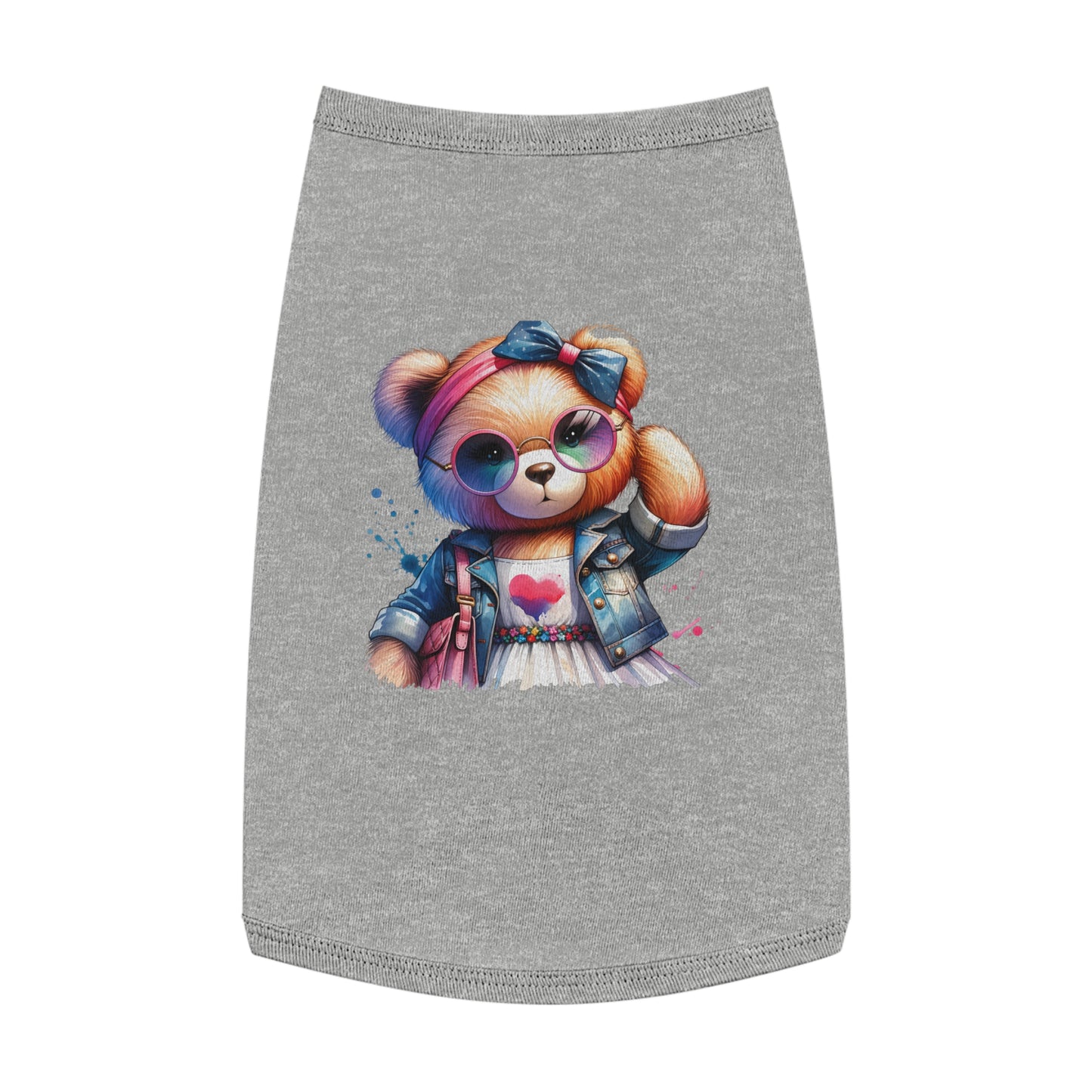 Princess Grace CUTE Bear Graphic Pet Tank Top Stylish and Fun Dog Apparel
