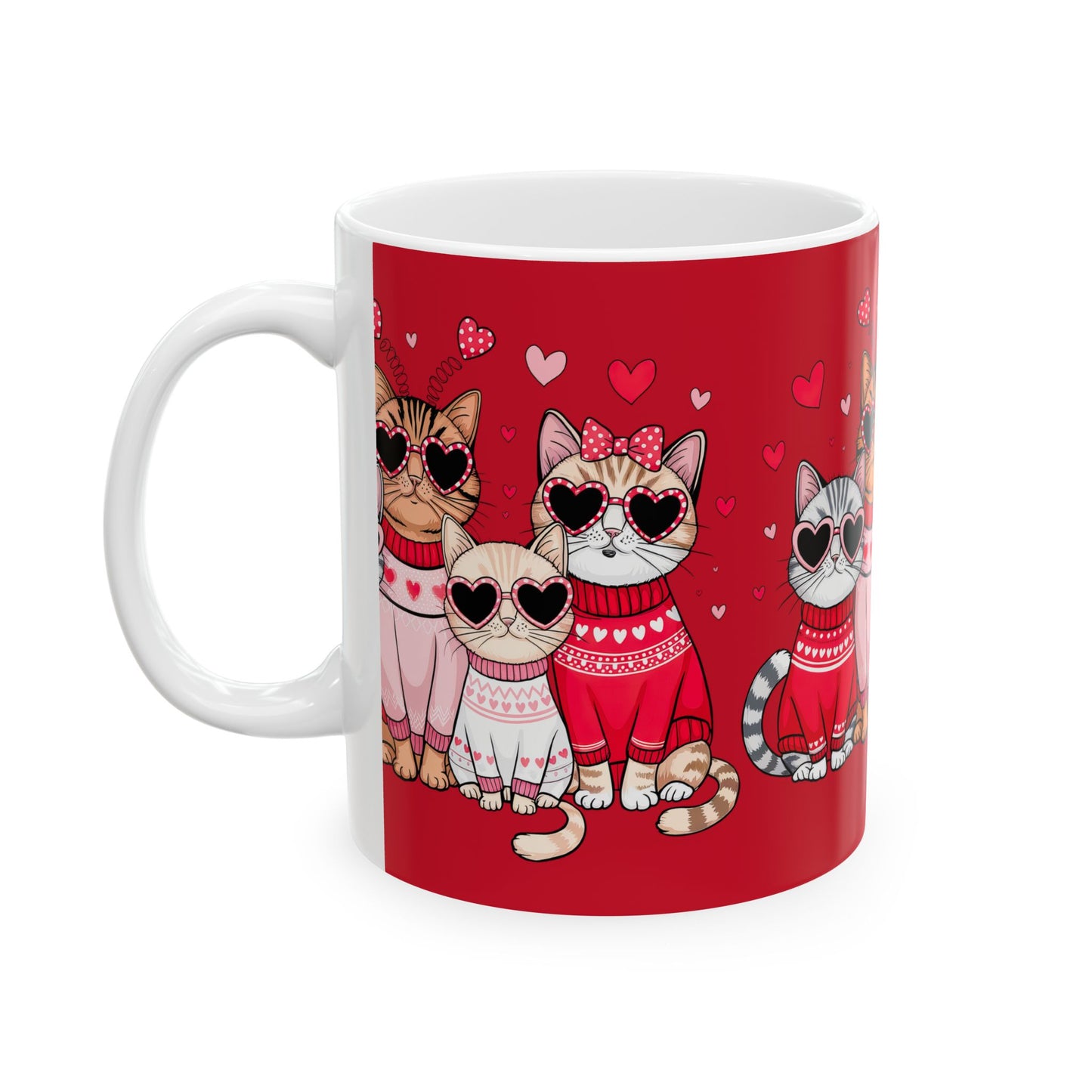 Princess Grace Cute Cat Lovers Mug 11oz & 15oz Ceramic Coffee Cup for Valentine's Day & Cat Enthusiasts