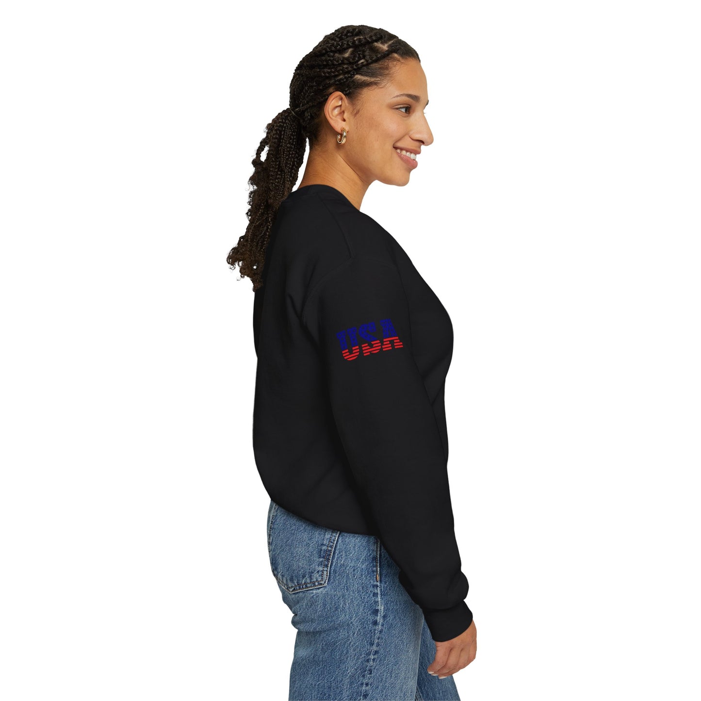 Princess Grace Patriotic USA Unisex Crewneck Sweatshirt Perfect for Independence Day Casual Wear