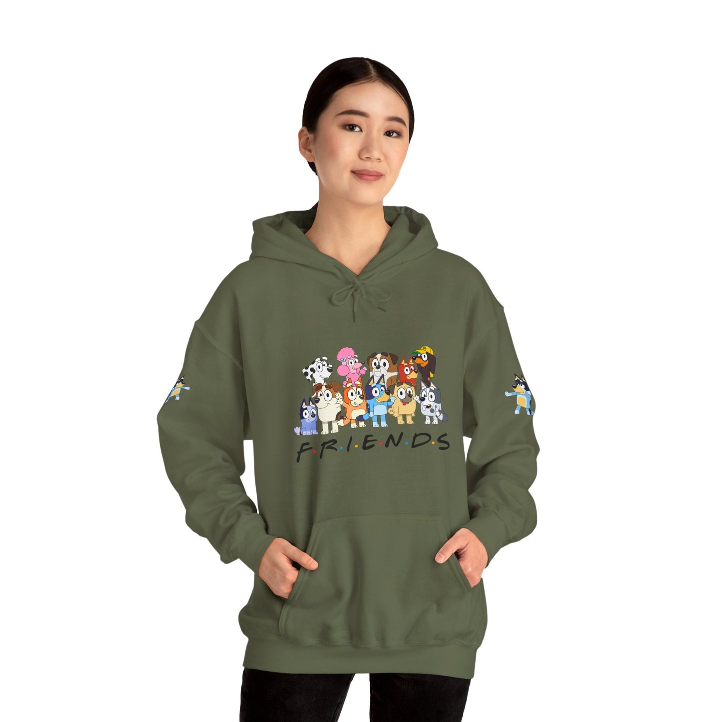 Princess Grace Bluey Unisex Heavy Blend Hooded Sweatshirt 'Friends' Cartoon Design