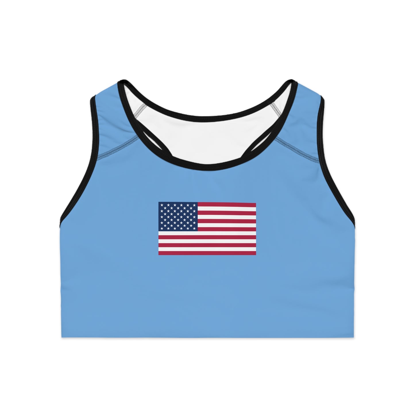 Princess Grace Patriotic Sports Bra USA Flag Design for Active Lifestyle