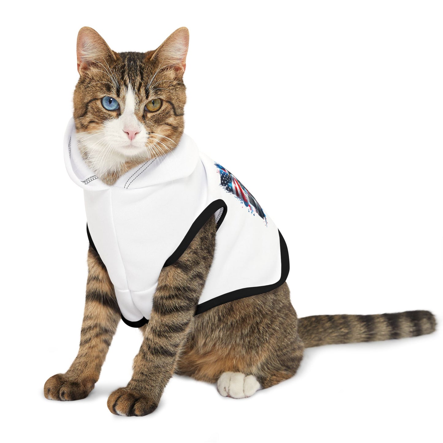 Princess Grace Patriotic Pet Hoodie American Eagle & Truck Design