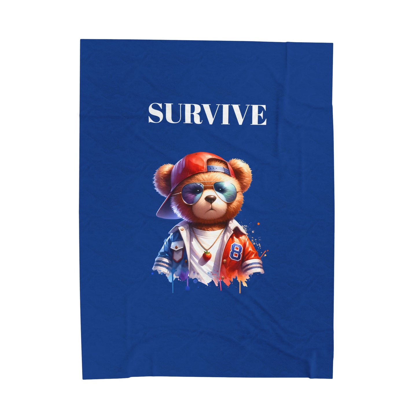Princess Grace Survive Teddy Bear Velveteen Plush Blanket