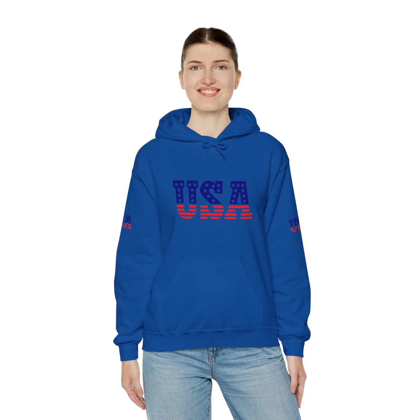 Princess Grace USA Proud Unisex Heavy Blend Hooded Sweatshirt Patriotic Eagle Design