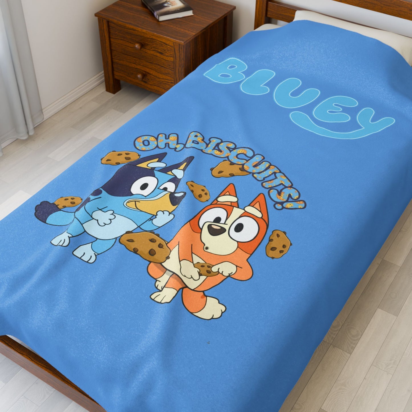 Princess Grace Bluey Velveteen Plush Blanket Cozy Fun for Kids