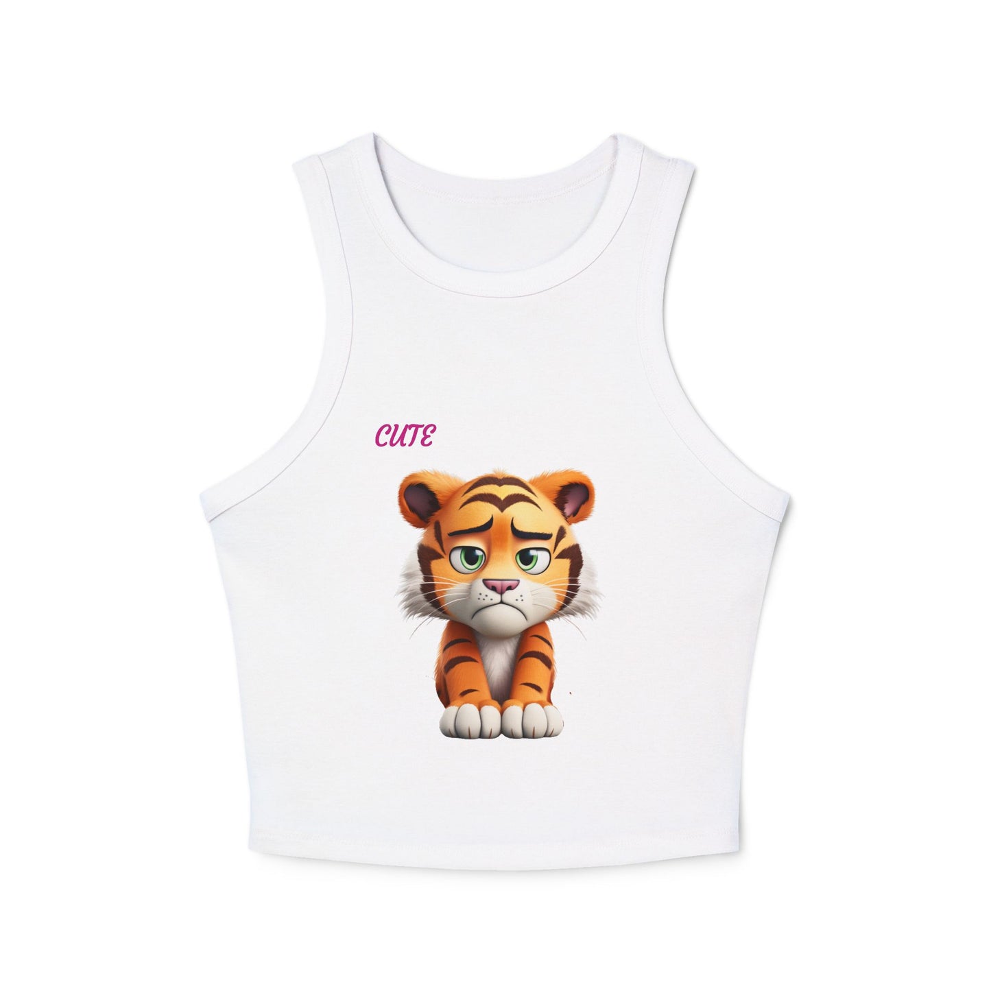 Princess Grace Cute Tiger Women's Micro Rib Racer Tank Top Stylish Summer Wear