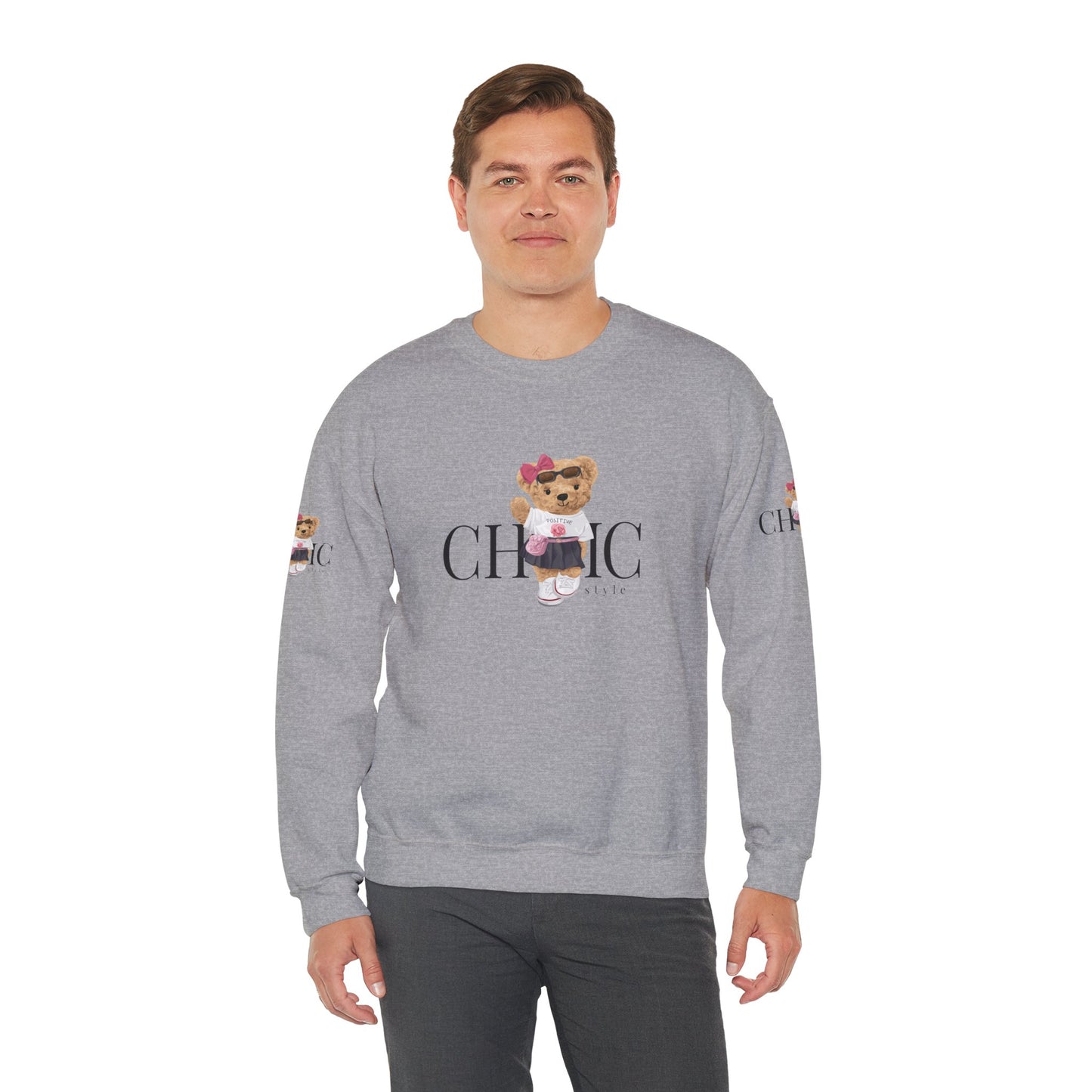 Princess Grace Chic Teddy Bear Sweatshirt Unisex Heavy Blend Crewneck