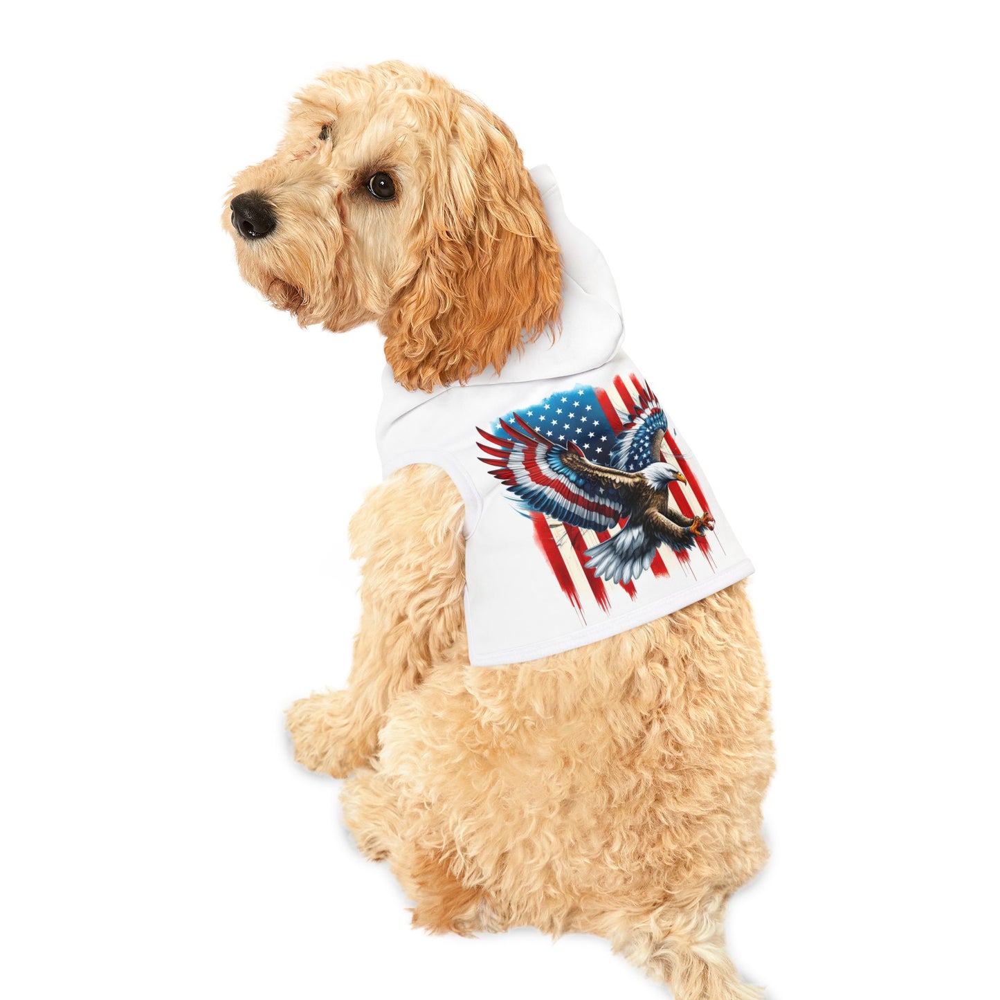 Princess Grace Patriotic Eagle Pet Hoodie USA Flag Design for Dogs