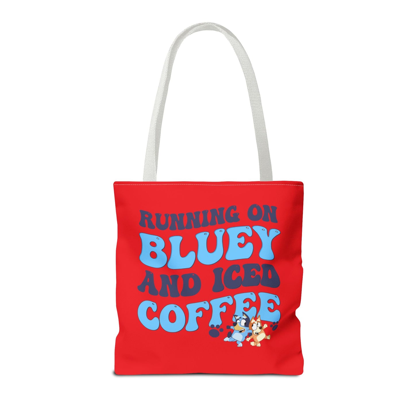 Princess Grace Running on Bluey and Iced Coffee Tote Bag Fun & Functional Carryall