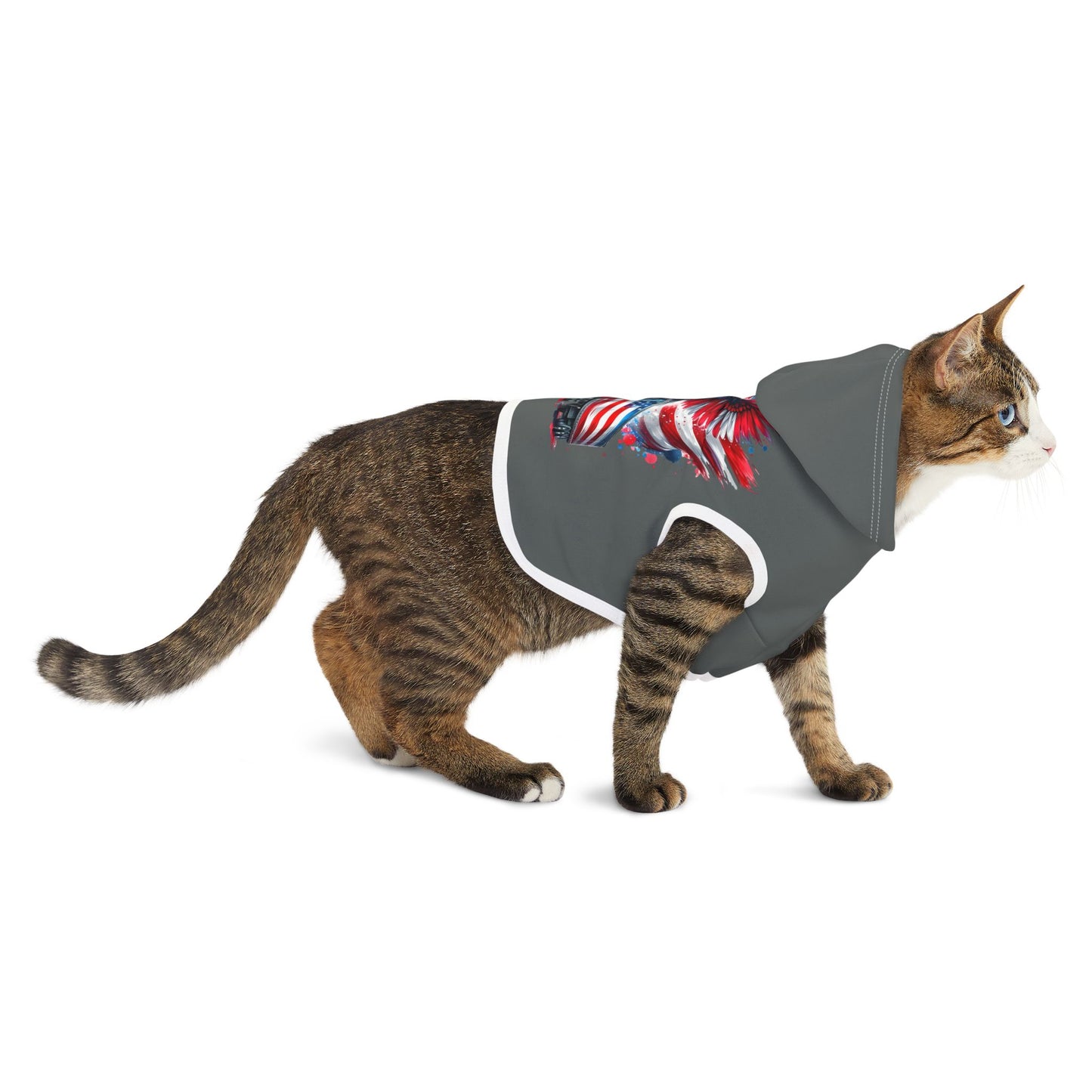 Princess Grace Patriotic Truck Pet Hoodie Cozy Dog Apparel for Celebrating Holidays