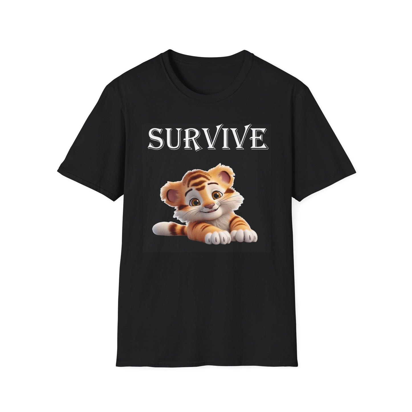 Princess Grace Survive Animal Graphic Unisex Softstyle T-Shirt Cute Tiger Design