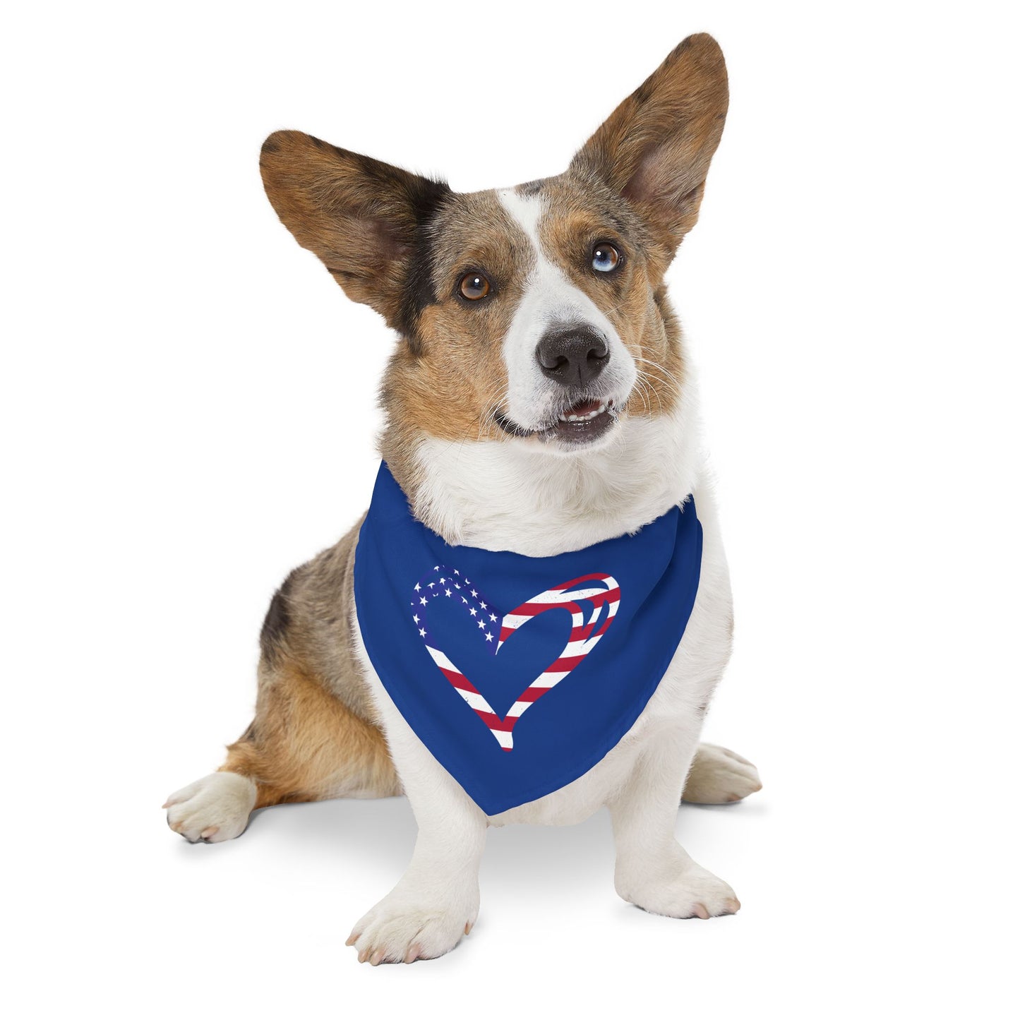 Princess Grace Patriotic Pet Bandana Collar Heart Design for Dogs