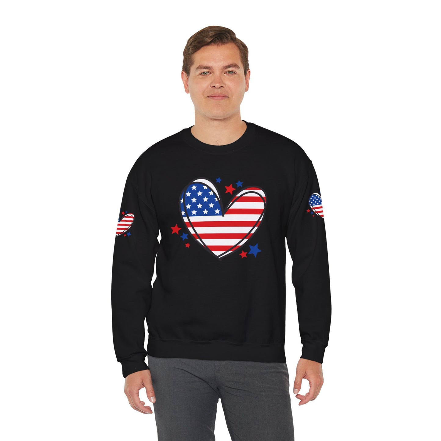 Princess Grace Patriotic Heart Crewneck Sweatshirt