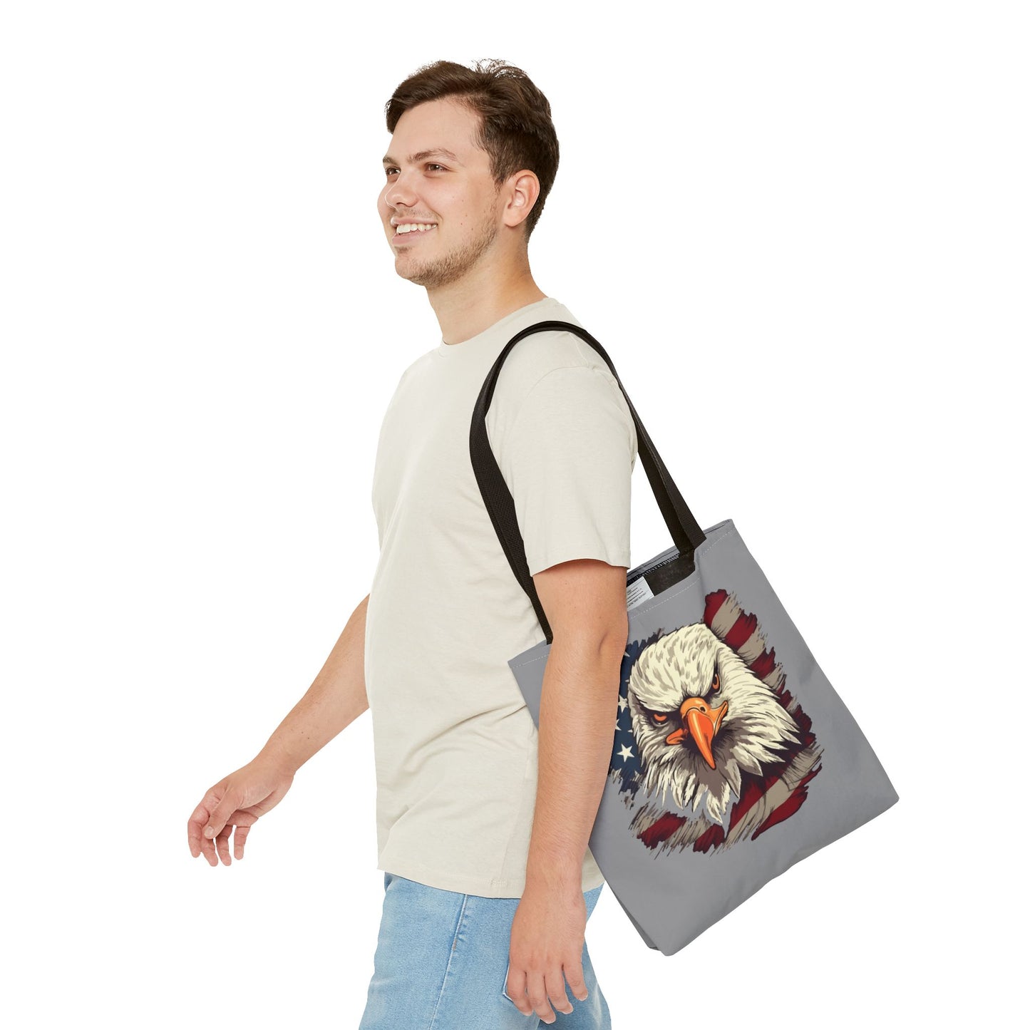 Princess Grace Patriotic Eagle Tote Bag USA Flag Design Eco Friendly Shopping Bag