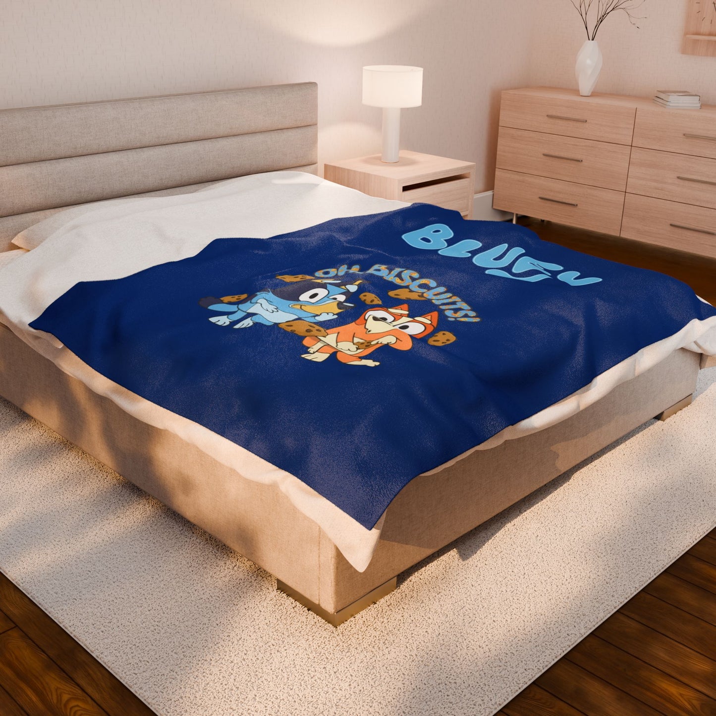 Princess Grace Bluey Plush Blanket Cozy & Fun for Kids Perfect for Movie Nights