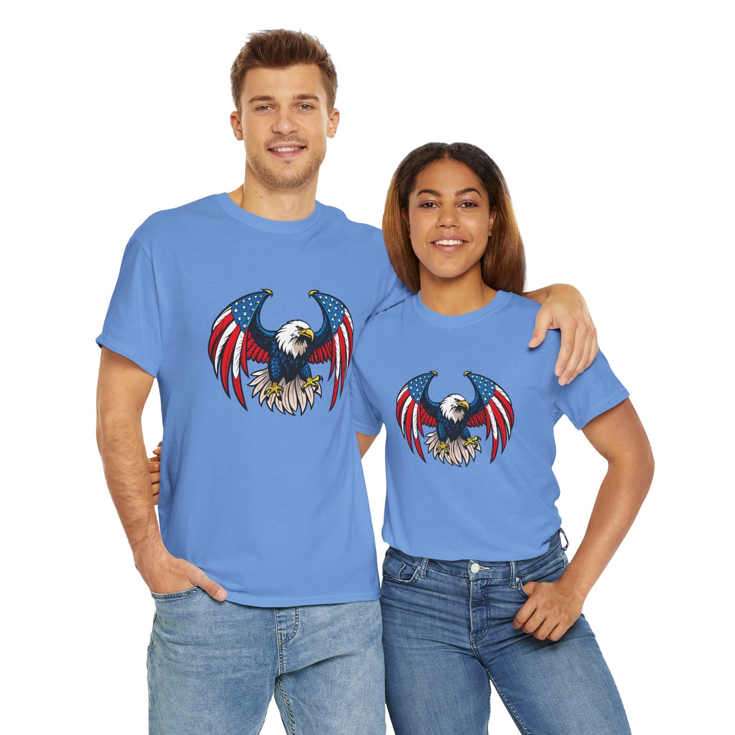 Princess Grace Patriotic Eagle Unisex Heavy Cotton Tee 4th of July Graphic T-Shirt