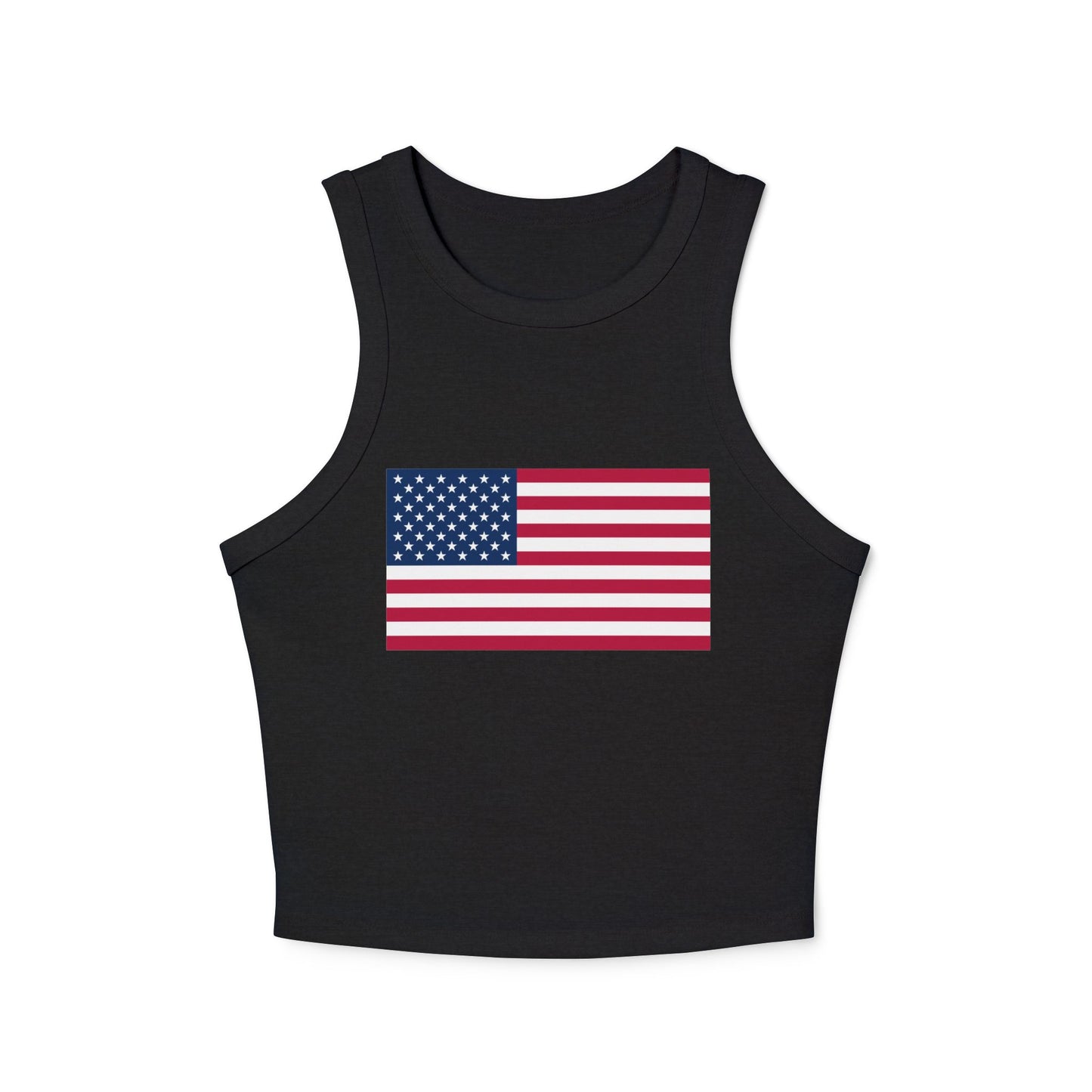 Princess Grace Patriotic USA Flag Racer Tank Top for Women