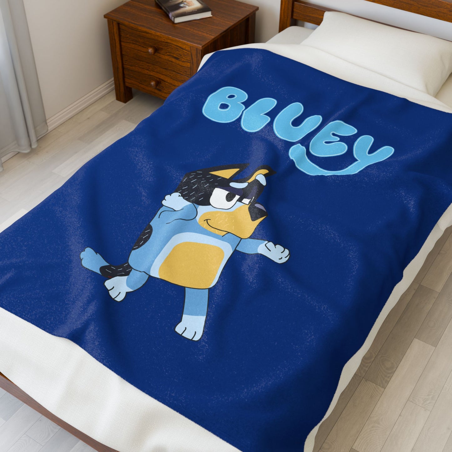 Princess Grace Bluey Velveteen Plush Blanket Cozy Kids Throw for Home & Playtime