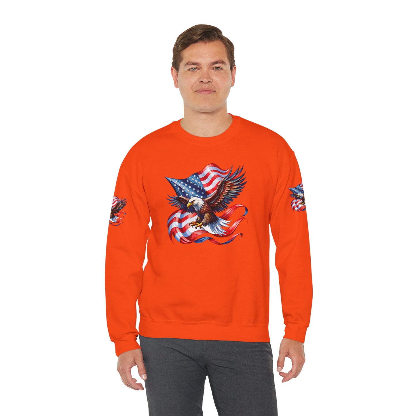 Princess Grace Patriotic Eagle Crewneck Sweatshirt Unisex Heavy Blend Perfect for Independence Day and Memorial Day
