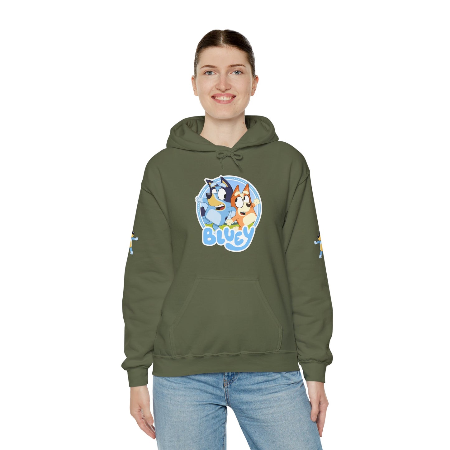 Princess Grace Bluey Unisex Heavy Blend Hoodie Cozy Cartoon Sweatshirt for Kids & Adults