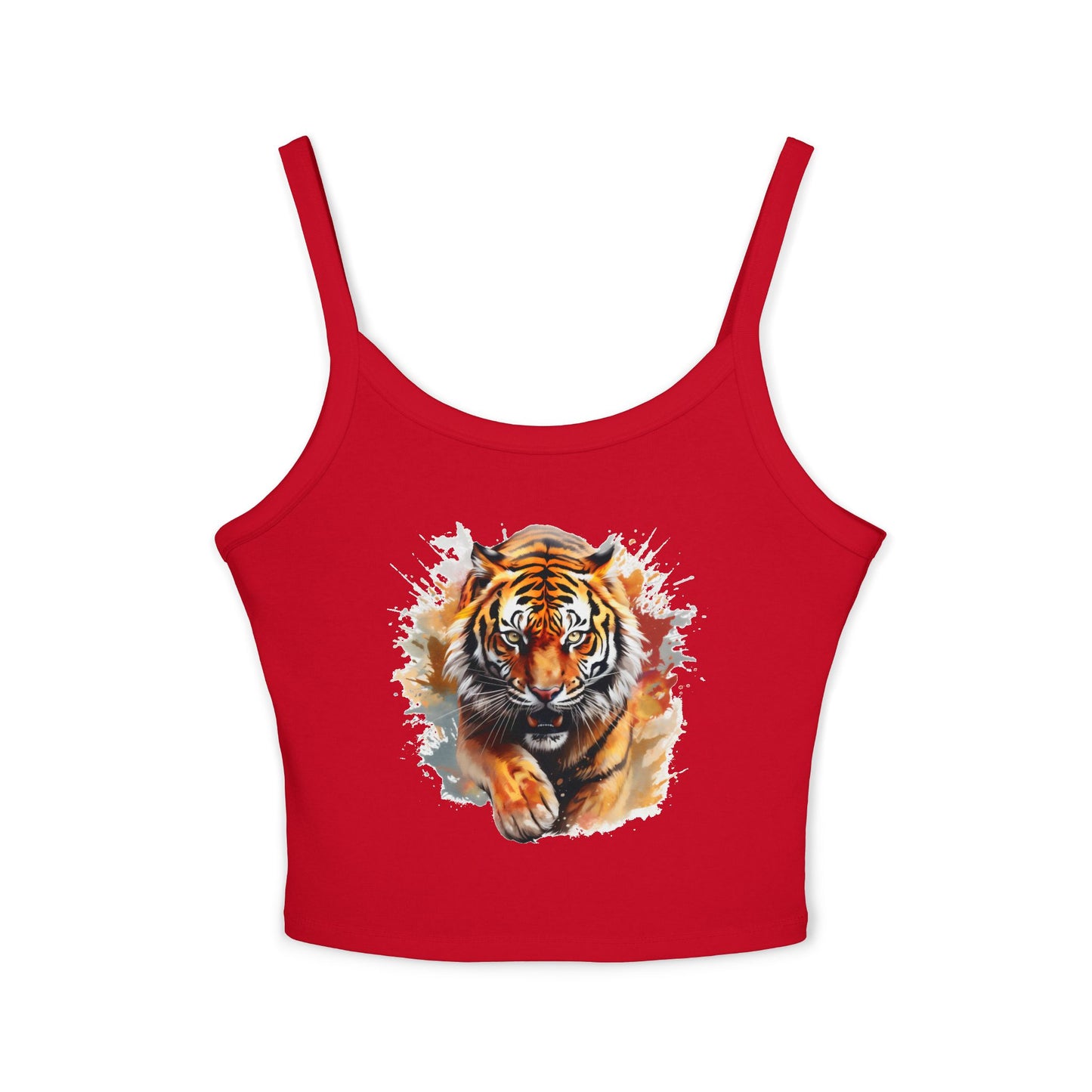 Princess Grace Fierce & Cute Women's Spaghetti Strap Tank Top Tiger Design