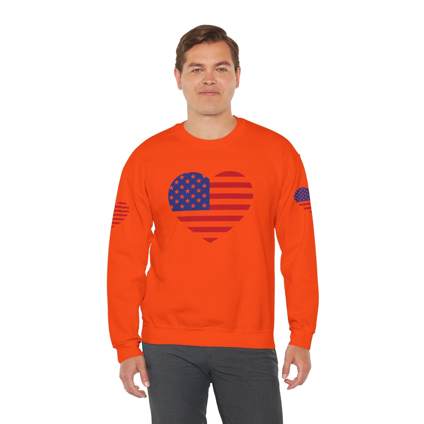 Princess Grace USA Heart Unisex Crewneck Sweatshirt Cozy American Pride