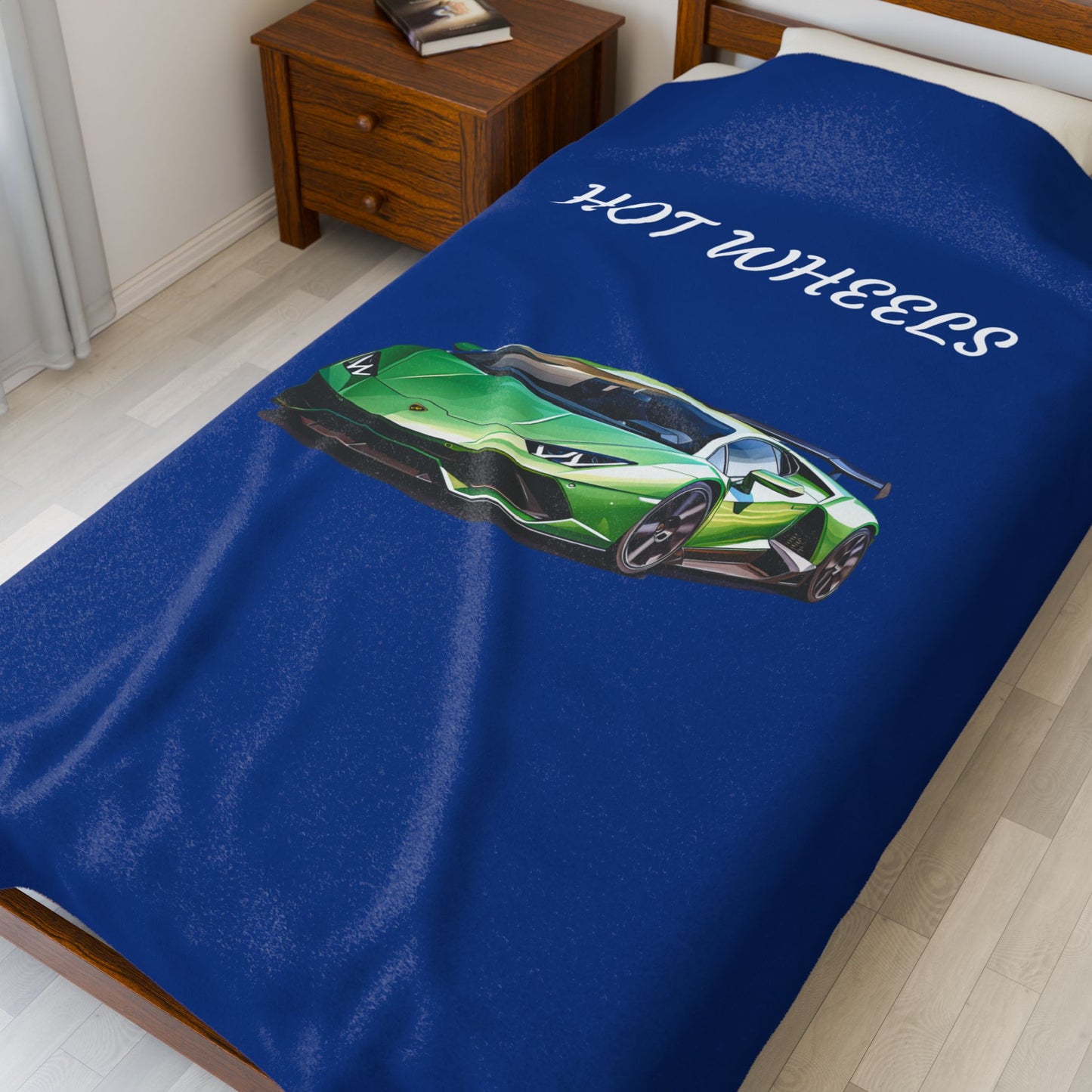 Princess Grace Hot Wheels Velveteen Plush Blanket Cozy Car Lovers Gift