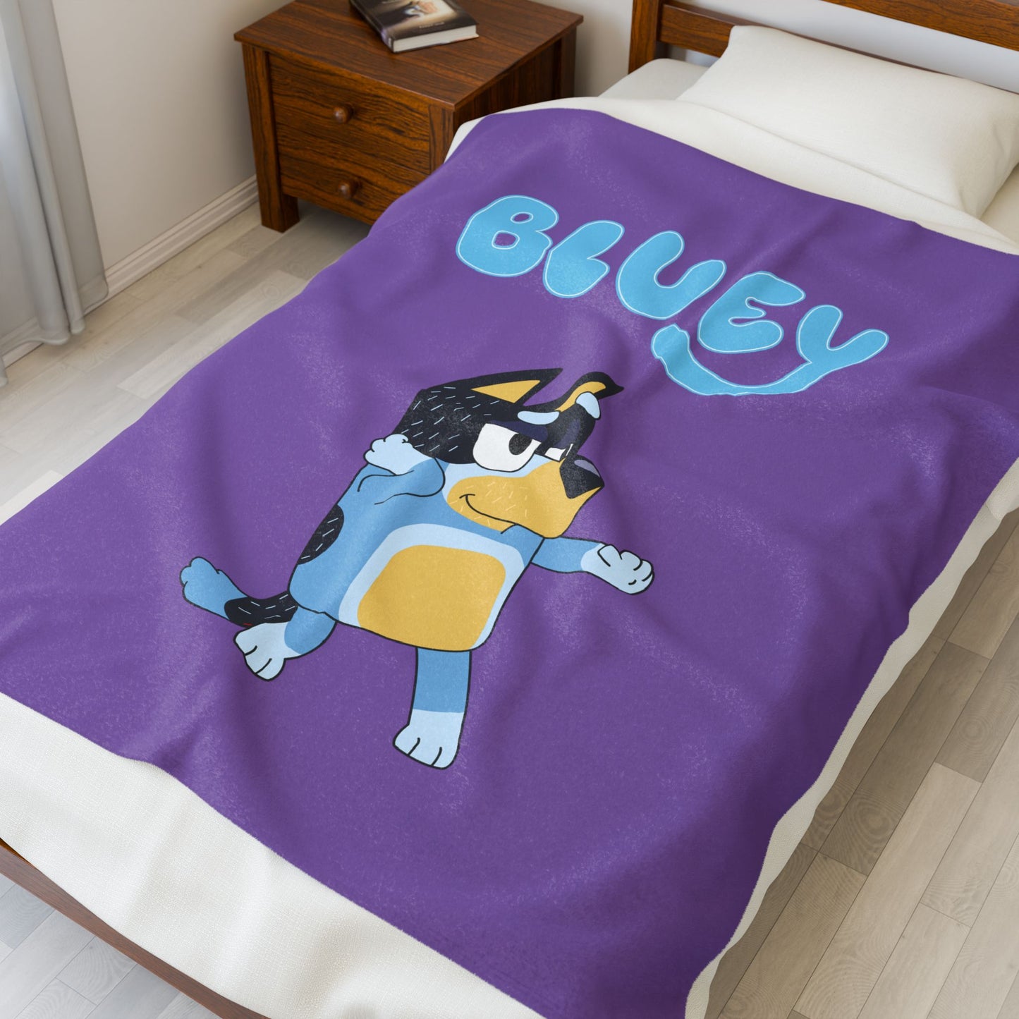 Princess Grace Cozy Bluey Velveteen Plush Blanket for Kids Perfect for Snuggle Time and Bedtime
